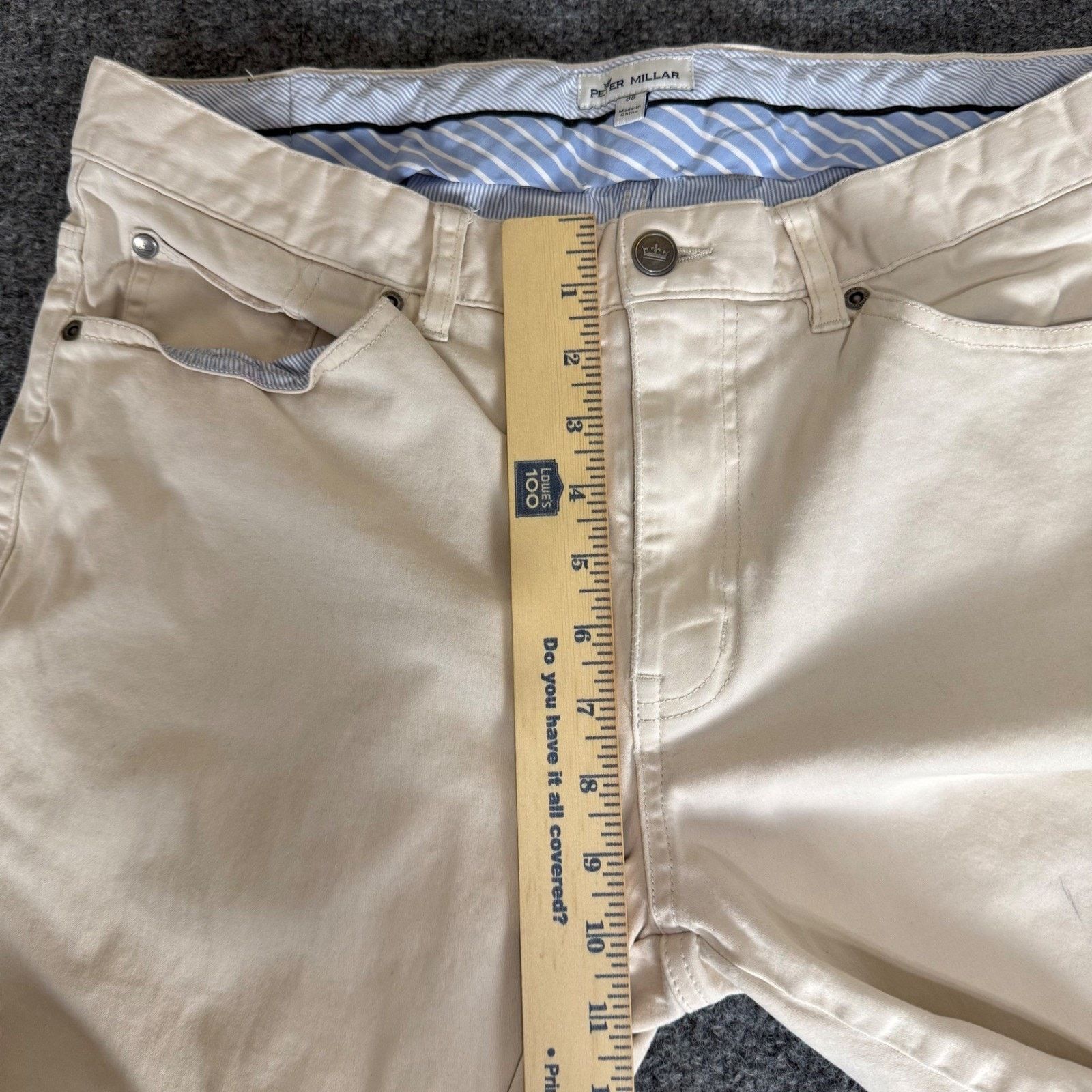 Peter Millar Peter Millar Ultimate Sateen 5-Pocket Pant Mens 35x29 Beige Size US 35 - 8 Thumbnail