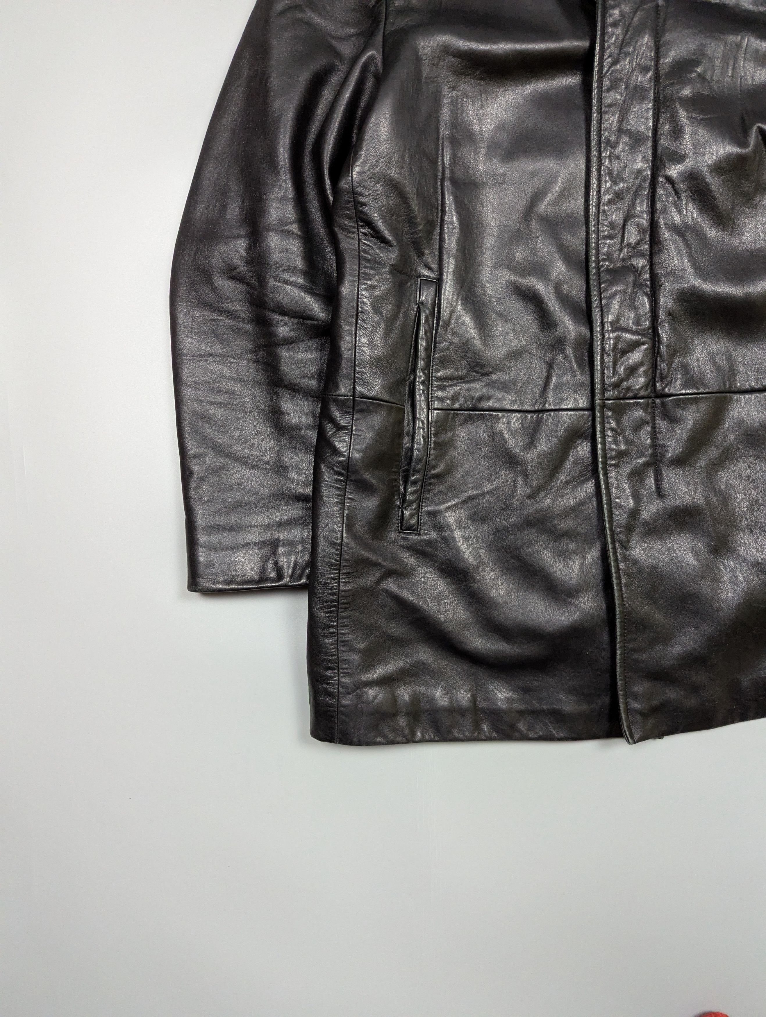 Hugo Boss VTG Hugo Boss Black Leather Jacket Coat L/XL Size US L / EU 52-54 / 3 - 2 Thumbnail