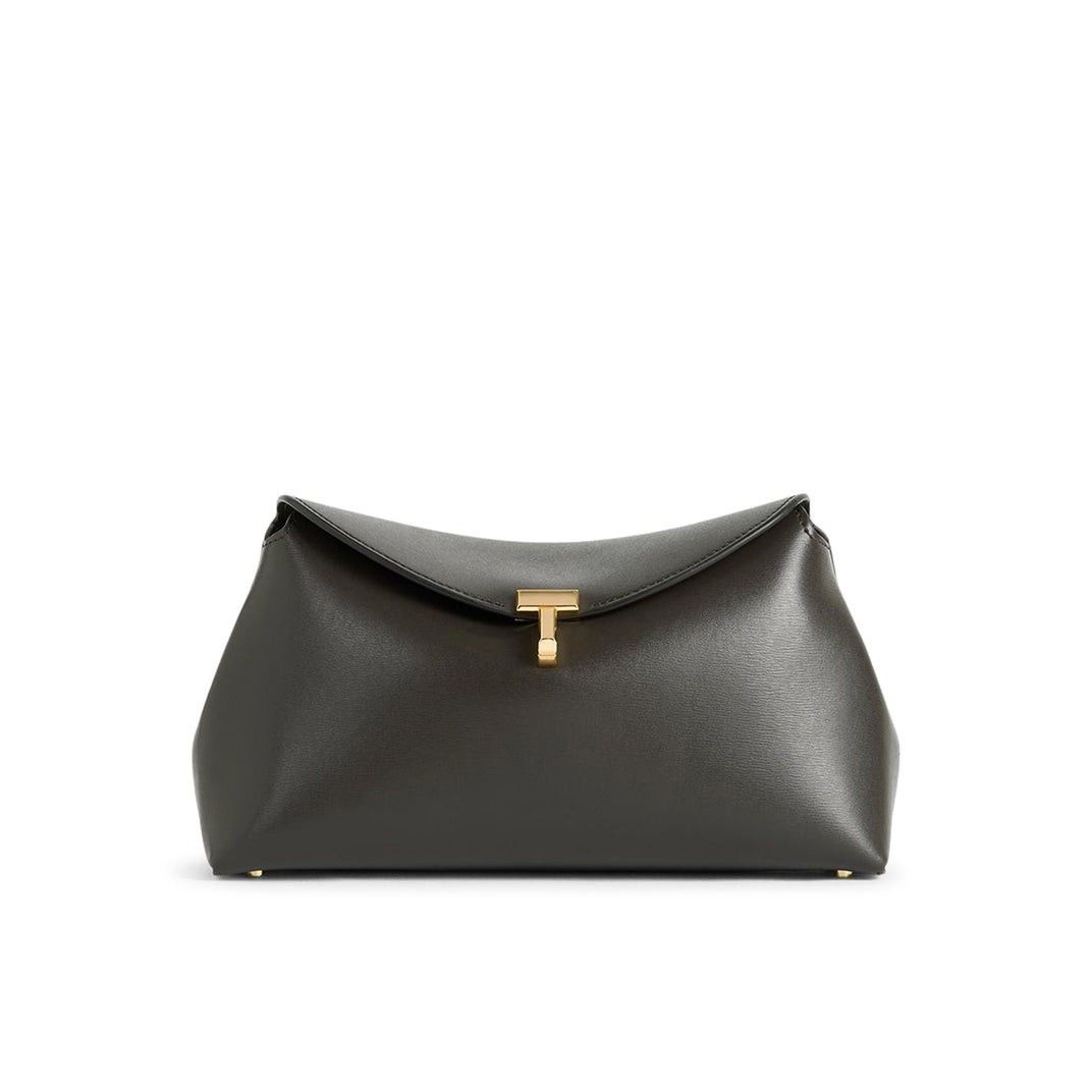 Toteme TOTEME Bark Leather T-Lock Clutch New & Authentic Size ONE SIZE - 1 Thumbnail
