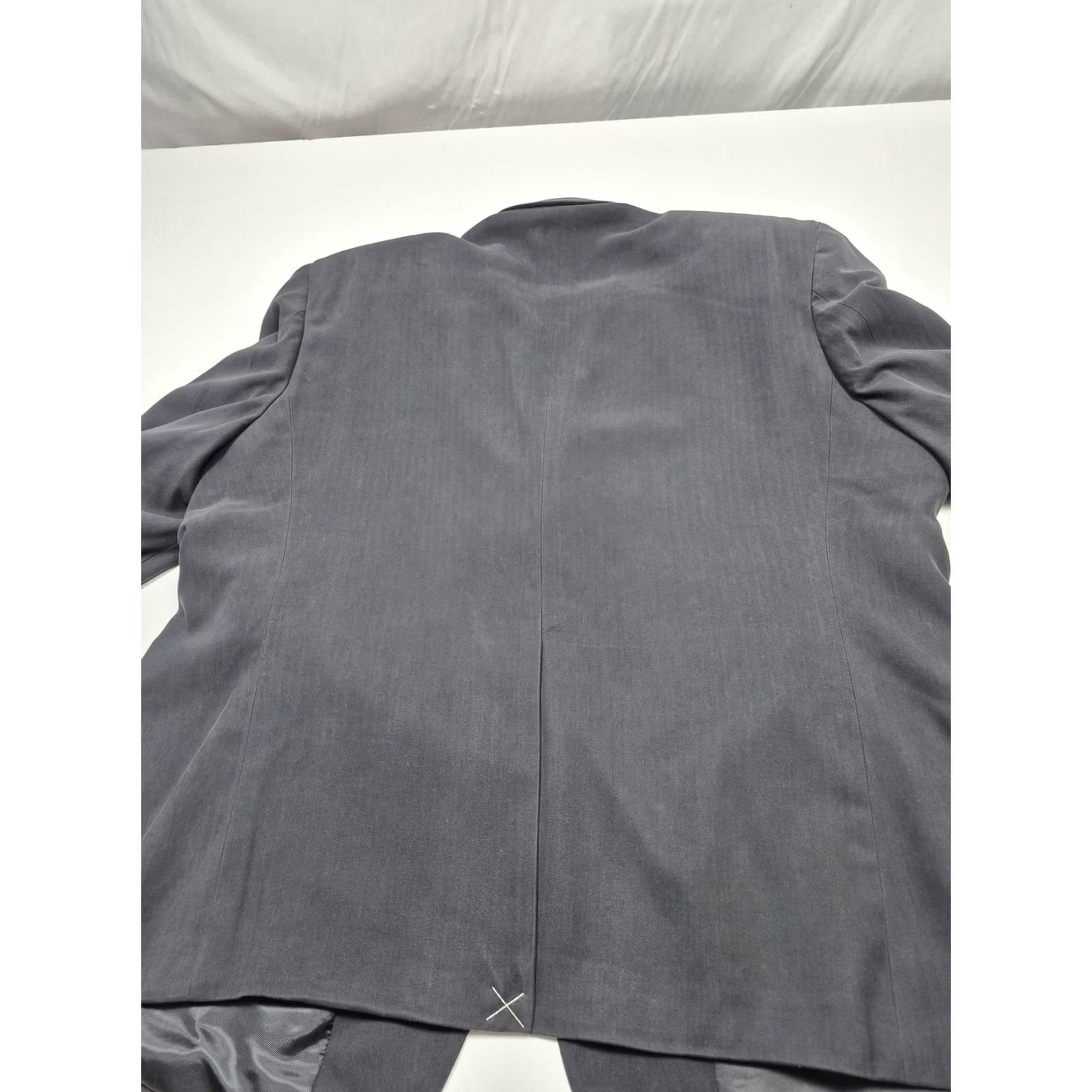 Vintage Haspel Silk Herringbone 3-Button Suit Jacket Mens 52R Gray NWT Size 52R - 7 Thumbnail