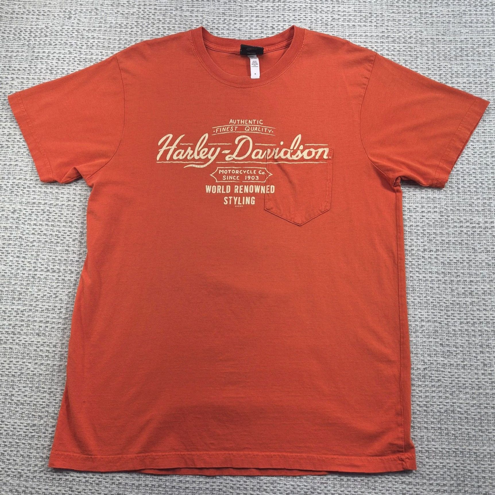 Harley Davidson Harley-Davidson Caliente Shirt Mens Medium Orange Graphic Tee San Antonio Texas Shirt Mens M Orange Harley-Davidson Caliente Shirt Texas USA Size US M / EU 48-50 / 2 - 3 Thumbnail