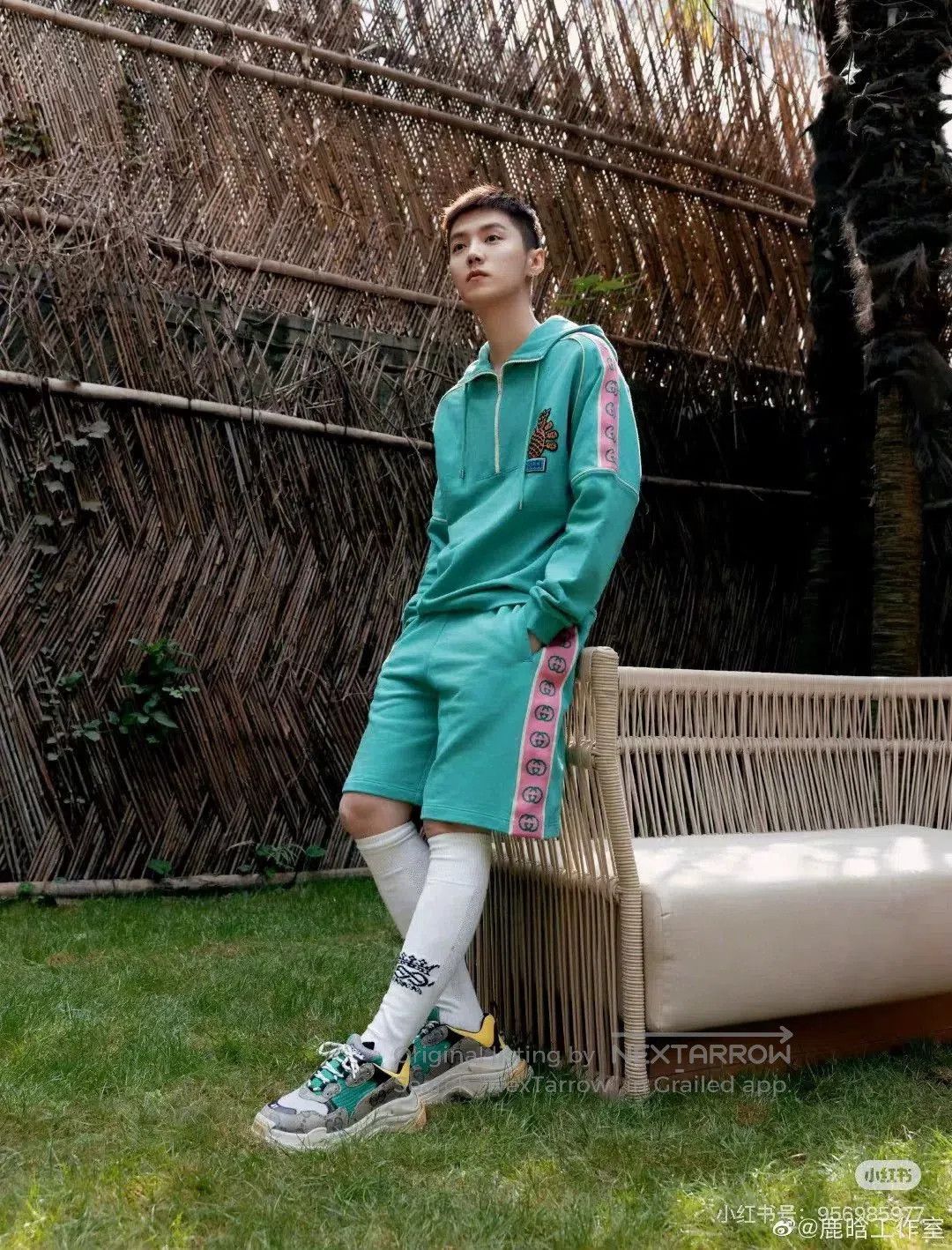 Gucci Gucci Mint Green Pineapple Logo Shorts. Size US 30 / EU 46 - 4 Thumbnail