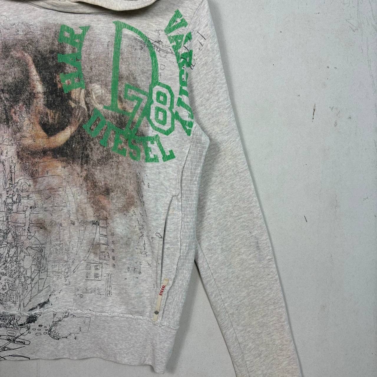 Diesel Vintage Diesel Graphic Zip Hoodie Size US XS / EU 42 / 0 - 6 Thumbnail