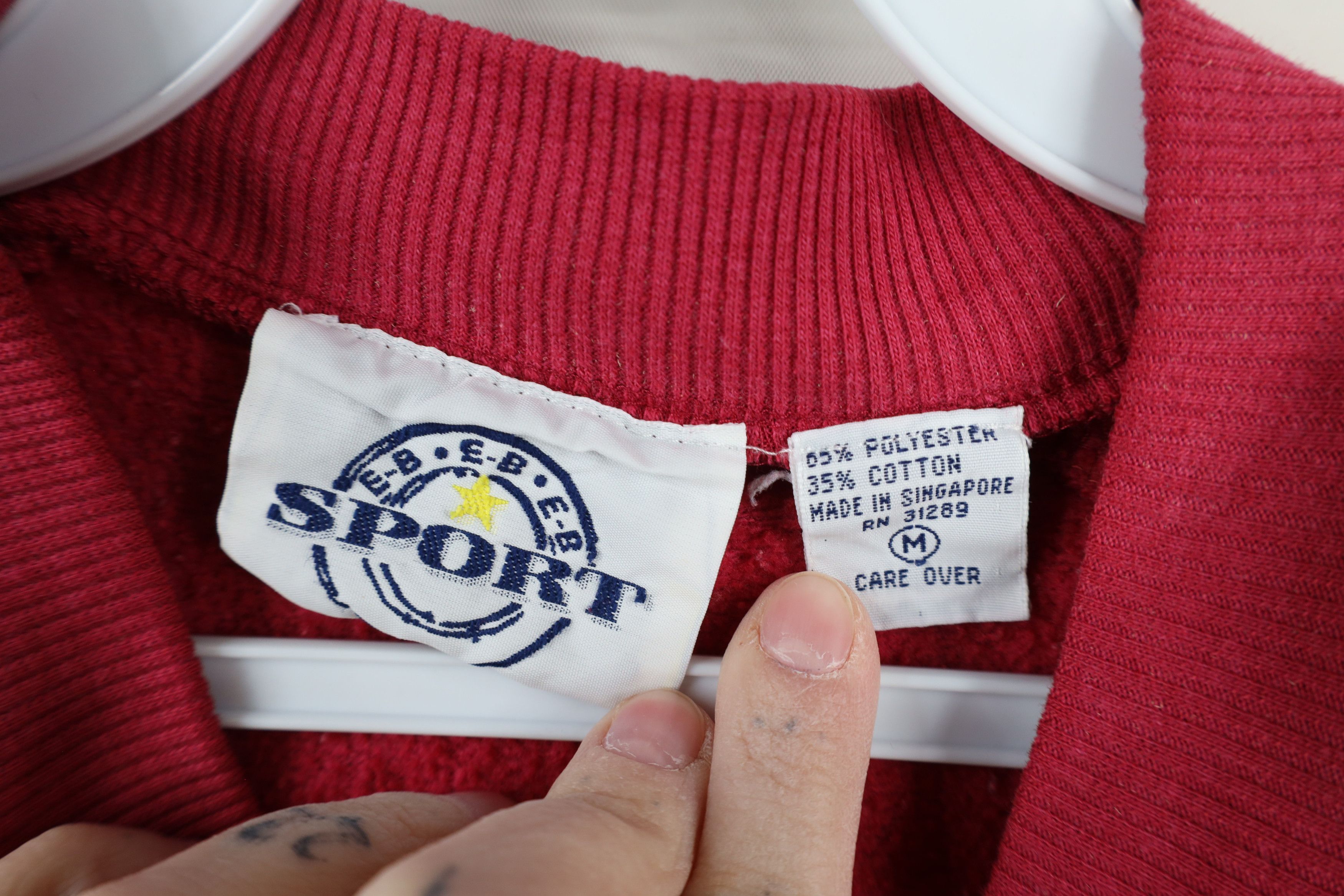 Vintage Vintage 90s Streetwear Flower Floral Henley Sweatshirt Red Size M / US 6-8 / IT 42-44 - 7 Thumbnail