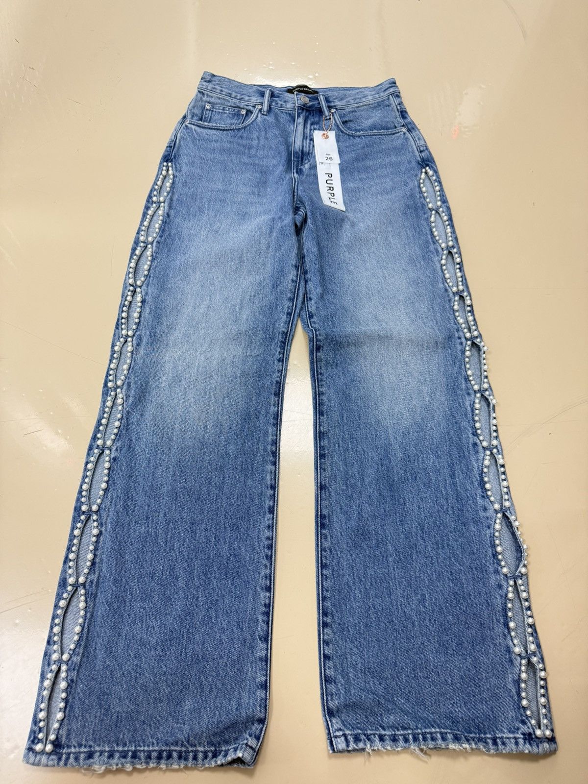 Other Purple Brand Wide Pearly Cut Jeans Size 26" / US 2 / IT 38 - 1 Thumbnail