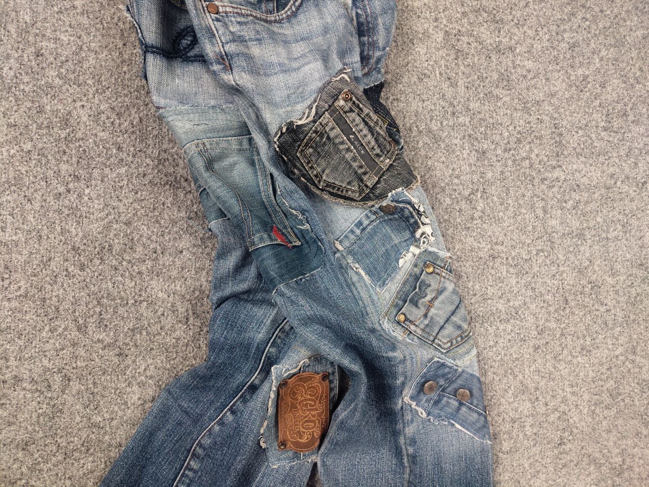Ecko Unltd. Vintage Ecko unltd Patchwork Denim Japan LGB Y2k Style Jeans Size US 32 / EU 48 - 5 Thumbnail
