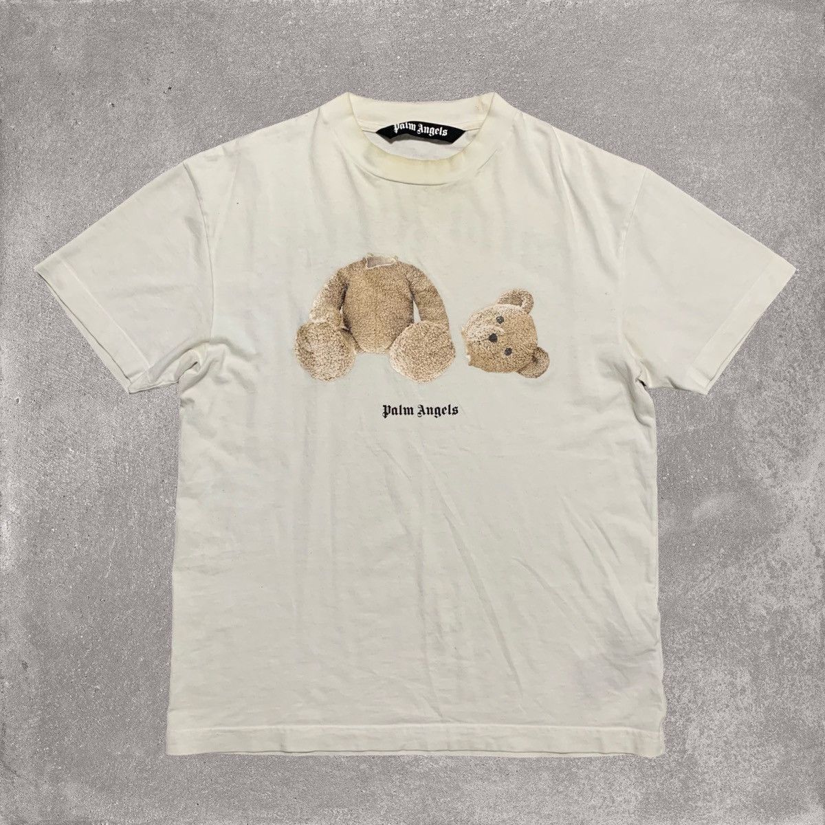 image of Palm Angels Medium Kill The Bear White Tee, Men's