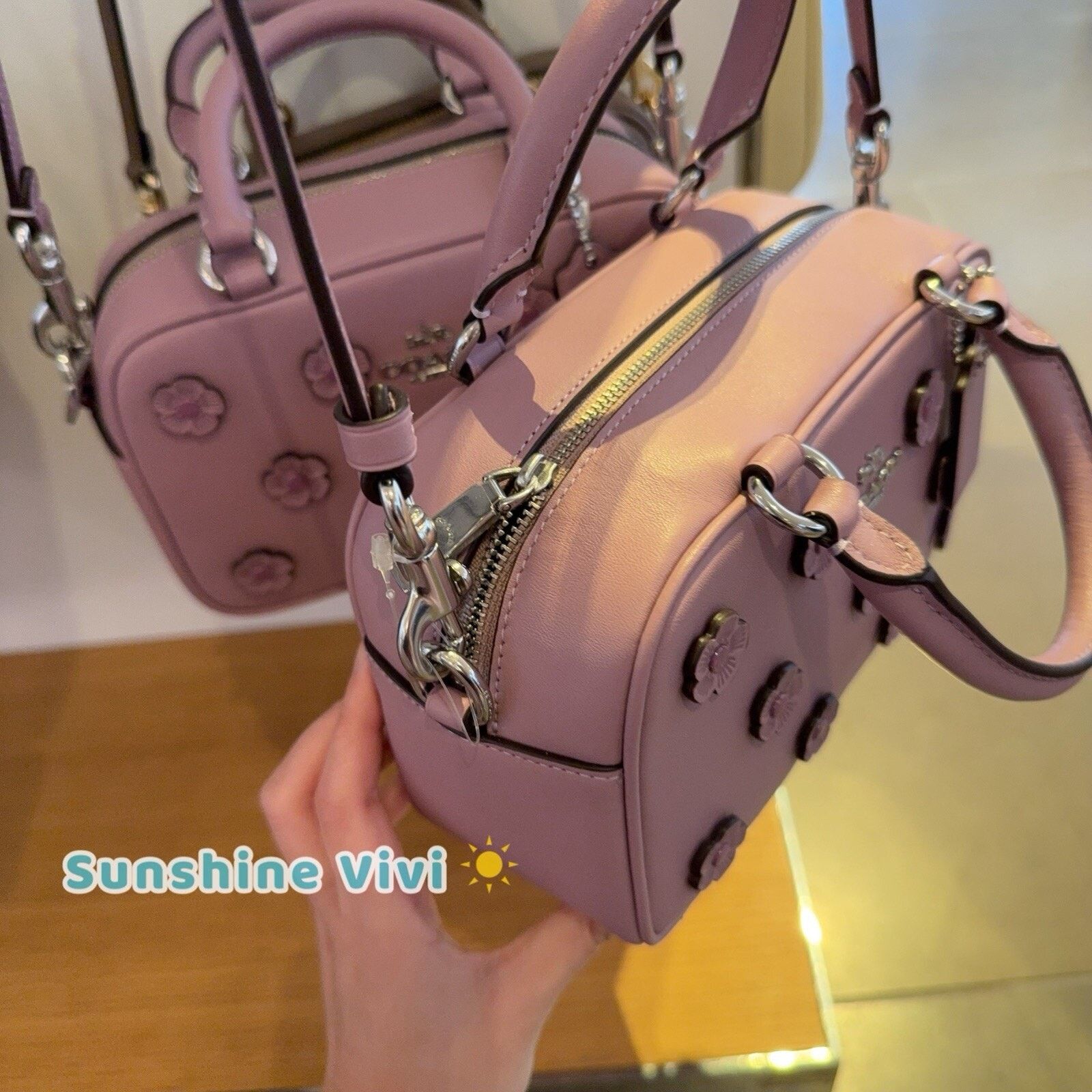 Coach NWT Coach Satchel Crossbody Bag Floral Applique CAJ99 Lilac Size ONE SIZE - 5 Thumbnail