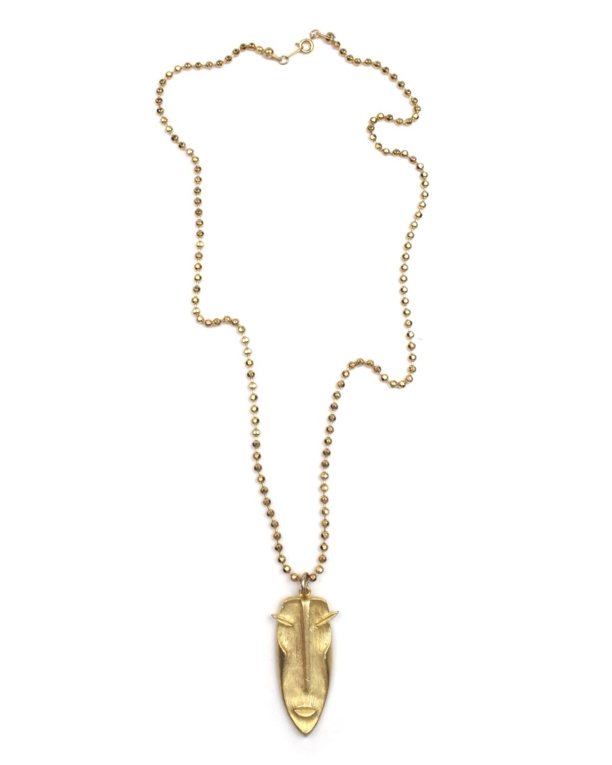 Vintage 1990S GOLD TONE MODIGLIANI FACE PENDANT NECKLACE Size ONE SIZE - 2 Thumbnail