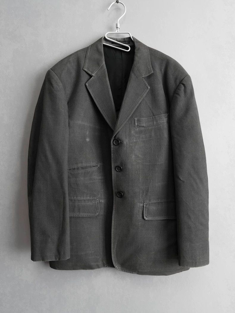 Yohji Yamamoto Yohji Yamamoto Yohji Yamamoto 91SS Gray Silk Jacket Size US M / EU 48-50 / 2 - 1 Thumbnail