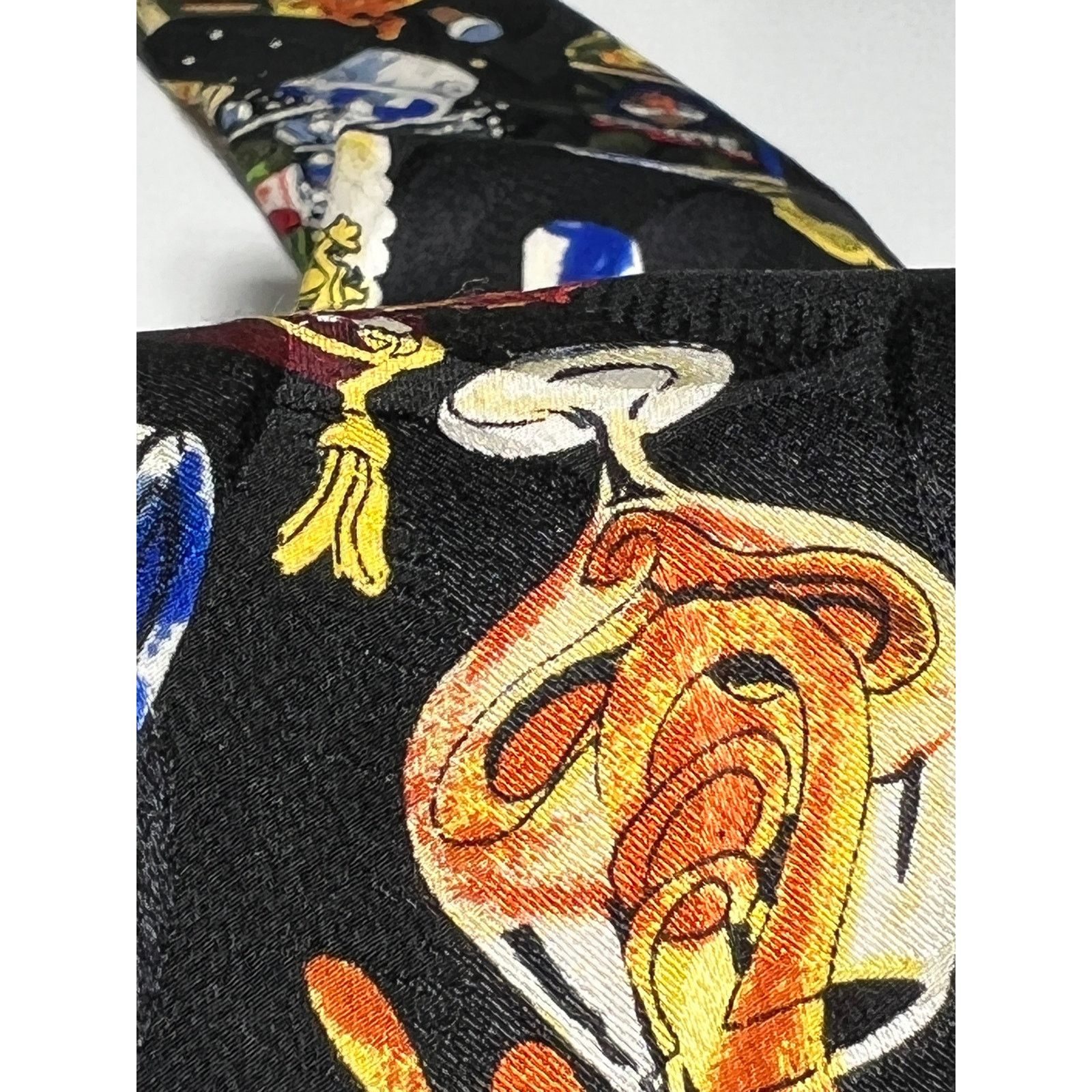 Nicole Miller Nicole Miller Mens Tie Novelty Black Blue 100% Silk Necktie Size ONE SIZE - 5 Thumbnail