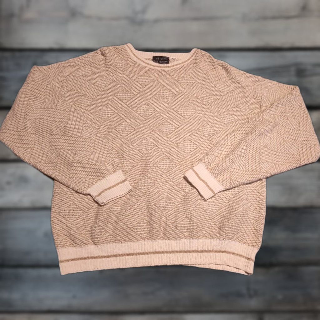 Vintage VINTAGE Peconic Bay Traders Men's Sweater Pullover Cotton Beige Long Sleeve Regular Fit All Seasonsâ€“ USA Made L/XL Size US L / EU 52-54 / 3 - 1 Thumbnail