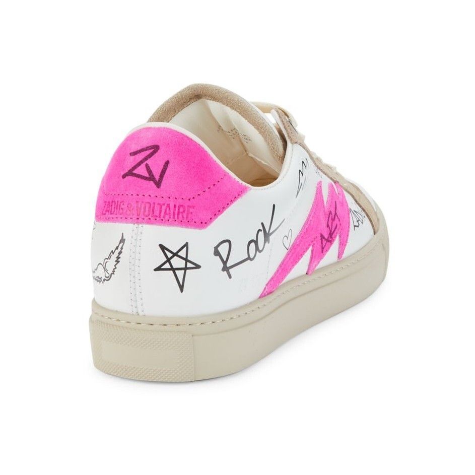 Zadig & Voltaire Charms Print Logo Leather & Suede Sneakers EU 40 / US 10 NEW Size US 10 / IT 40 - 5 Thumbnail