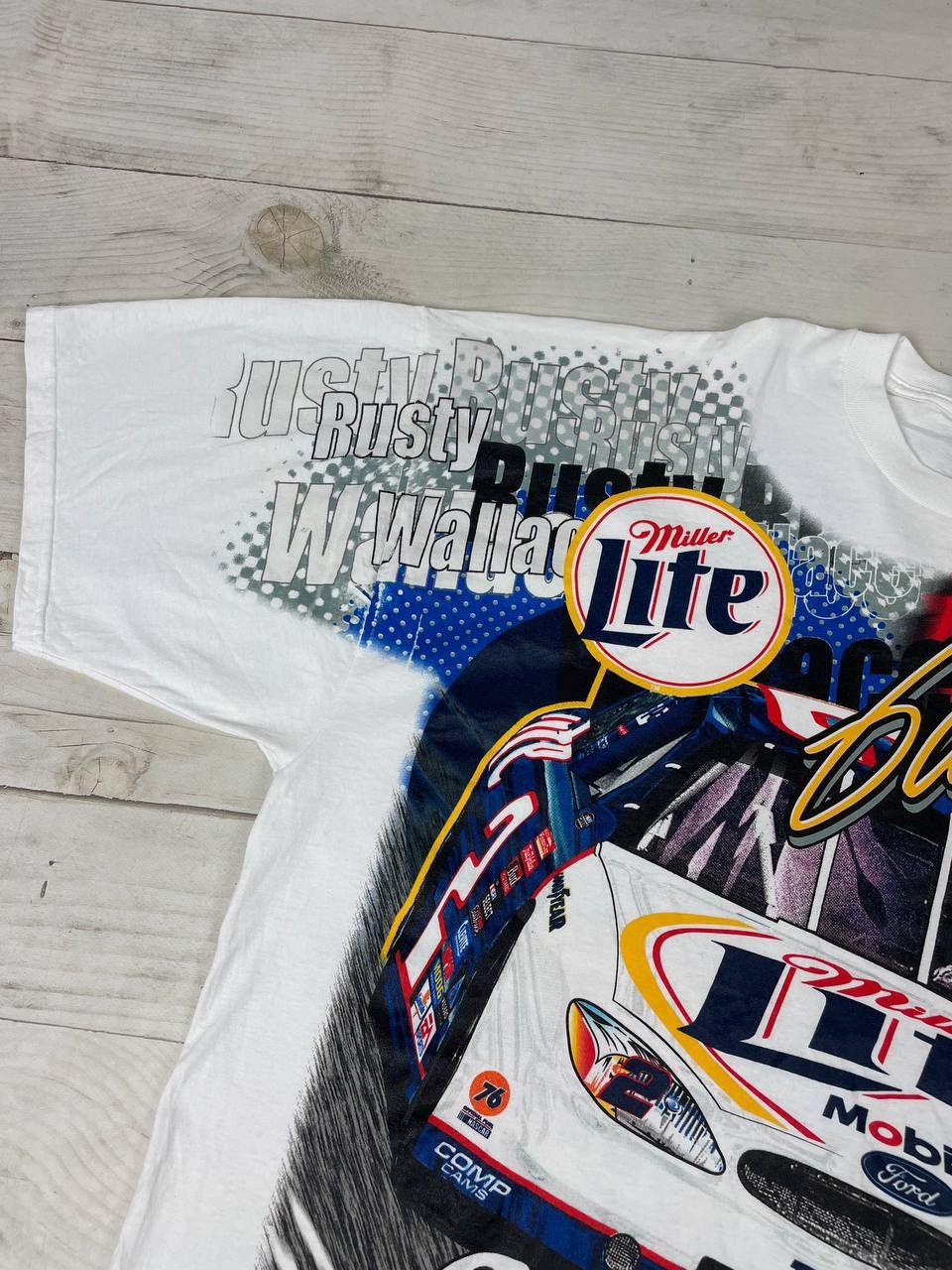 NASCAR VINTAGE NASCAR RUSTY WALLACE Allover Print Racing T Shirt Size US XL / EU 56 / 4 - 4 Thumbnail