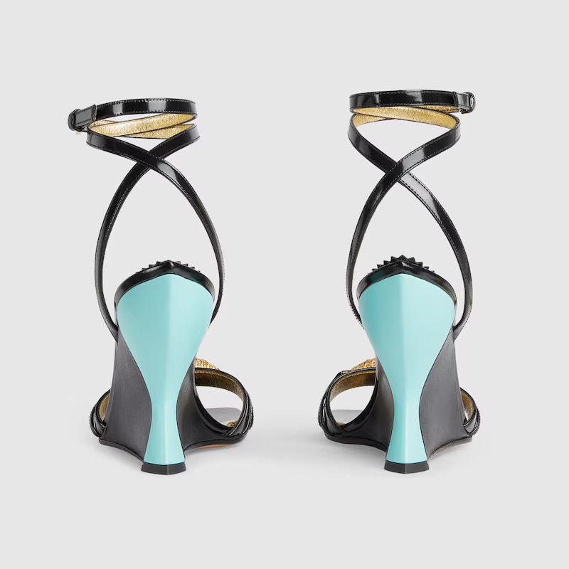 Gucci o1s1wg110125 High Heel Sandals With Hardware in Black Size US 9.5 / IT 39.5 - 3 Thumbnail