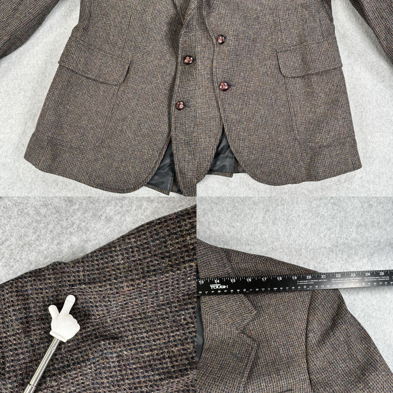 Pendleton Pendleton Sport Coat Mens 44 Long Brown Wool Tweed Check Elbow Patch Two-Button Notch Front Jacket Coat Blazer Business Casual Size 44R - 8 Thumbnail