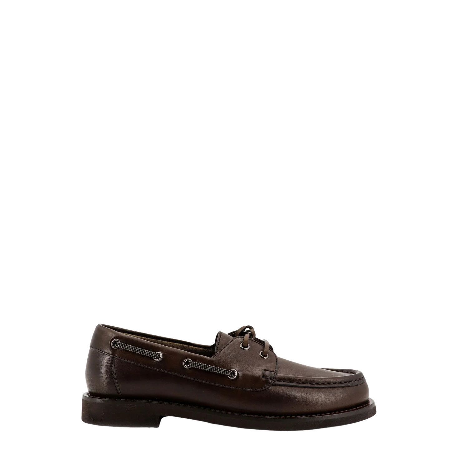 Brunello Cucinelli BRUNELLO CUCINELLI Brown Leather Loafers New & Authentic (Wo Size US 7 / IT 37 - 1 Thumbnail