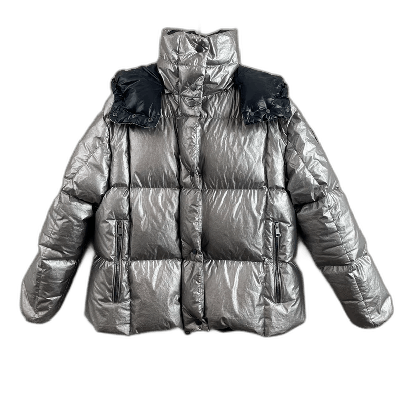 Moncler Moncler silver hooded down jacket Size US S / EU 44-46 / 1 - 1 Thumbnail