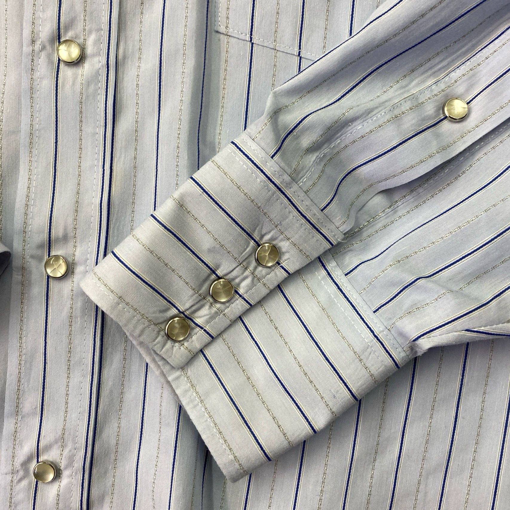 Vintage VINTAGE Panhandle Slim White Stripe Pearl Snap Western Shirt Men's XL Size US XL / EU 56 / 4 - 2 Thumbnail