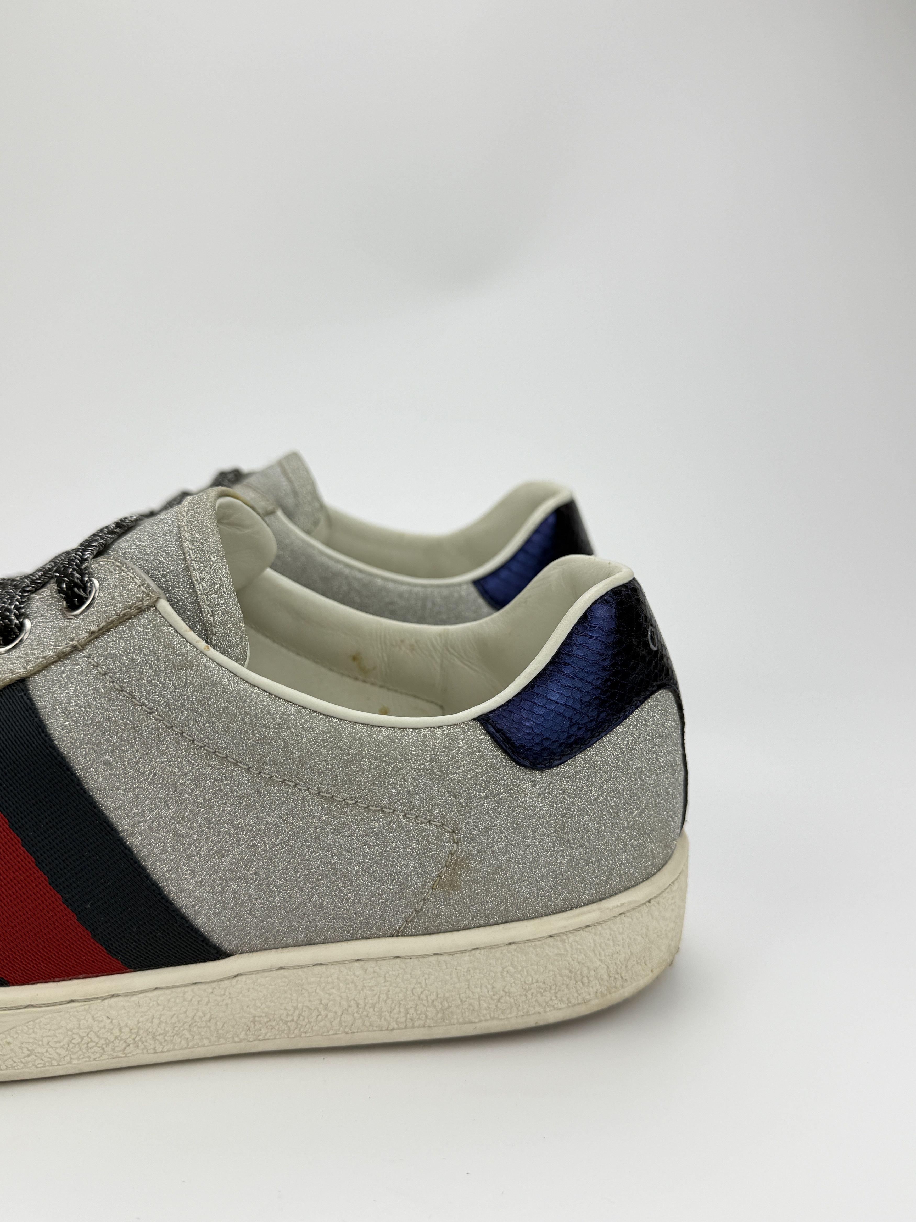 Gucci Vintage Gucci Web Glitter Low Top Leather Sneakers Size US 9 / EU 42 - 10 Thumbnail