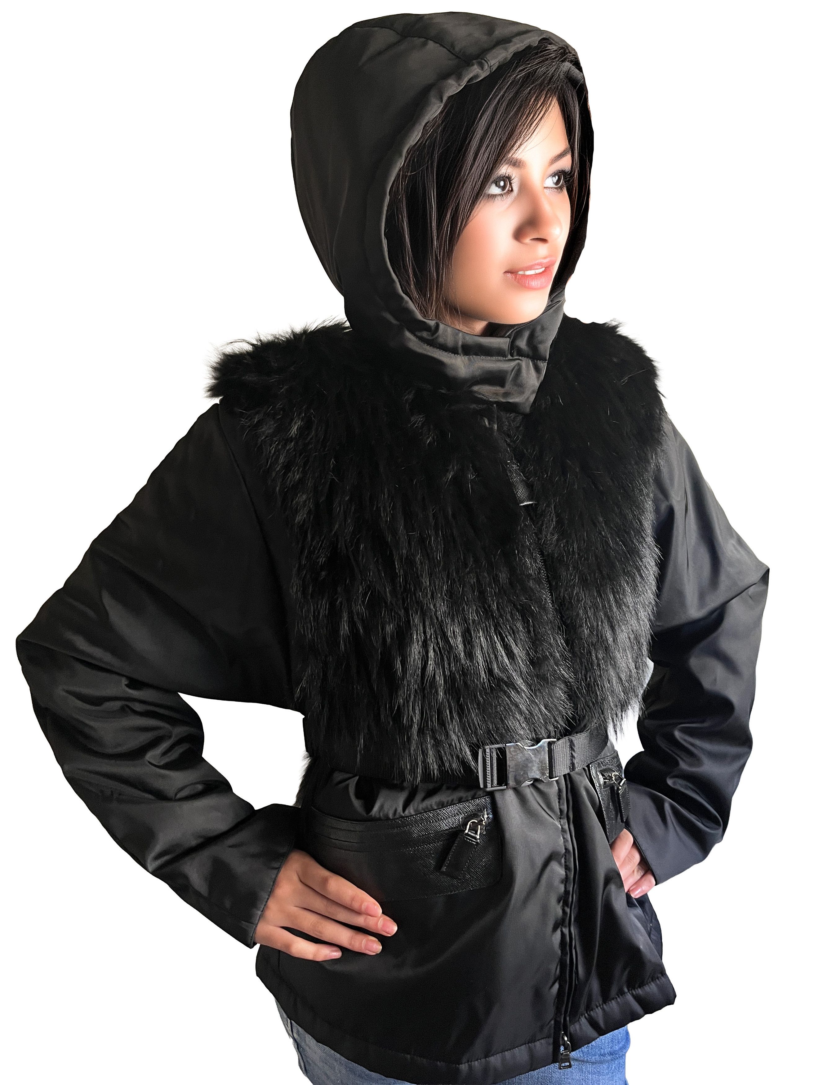 Prada Russian Fox Fur and Nylon Prada Jacket Size S / US 4 / IT 40 - 1 Thumbnail