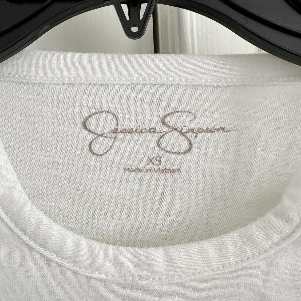 Designer Jessica Simpson Women's White and Multi Tshirt Size XS / US 0-2 / IT 36-38 - 4 Thumbnail