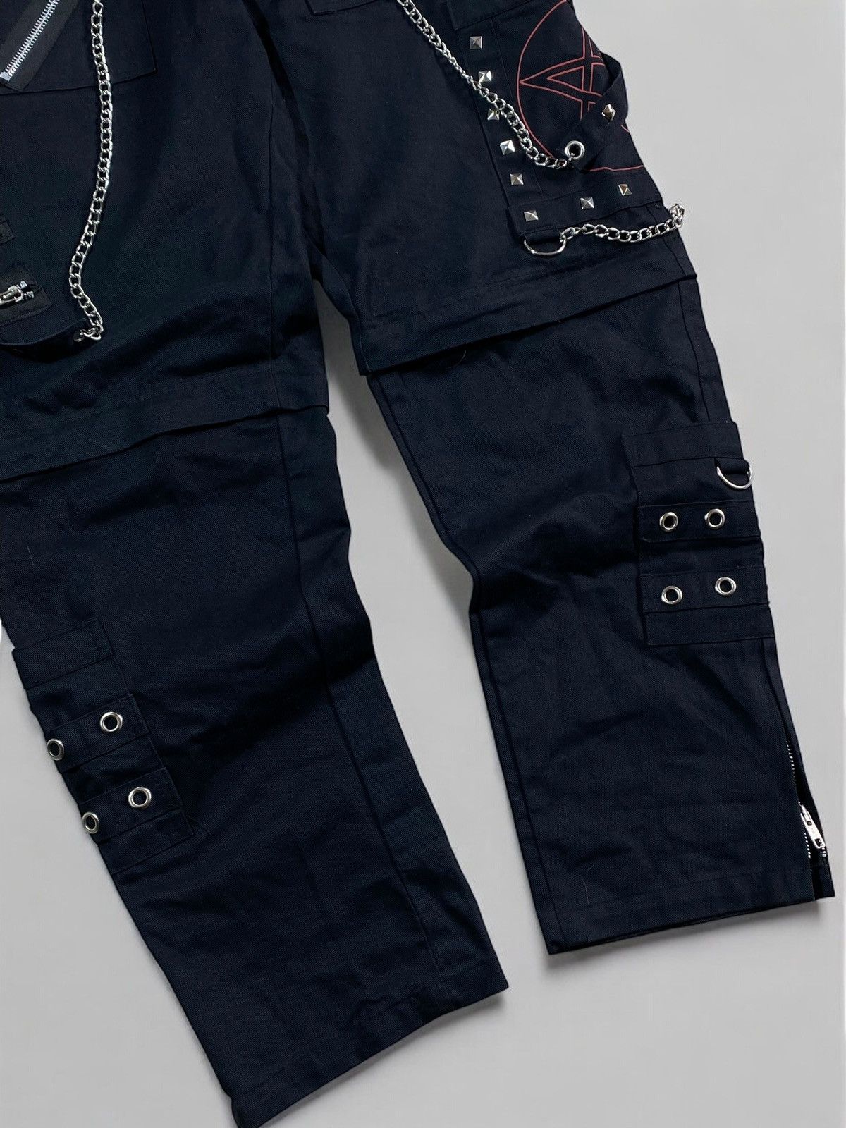 Band Tees 🔥 OPIUM Y2K STYLE DEMONIA PENTAGRAM CHAINS GOTH CARGO PANTS Size US 32 / EU 48 - 4 Thumbnail