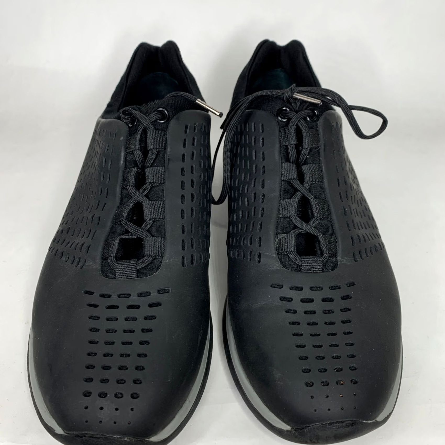 Ermenegildo Zegna Zegna Sneakers Men 7 Black Low Top Perforated Rubber Sole Casual Athletic Leather Upper Rubber Outsole Mens Shoes Size US M / EU 48-50 / 2 - 2 Thumbnail