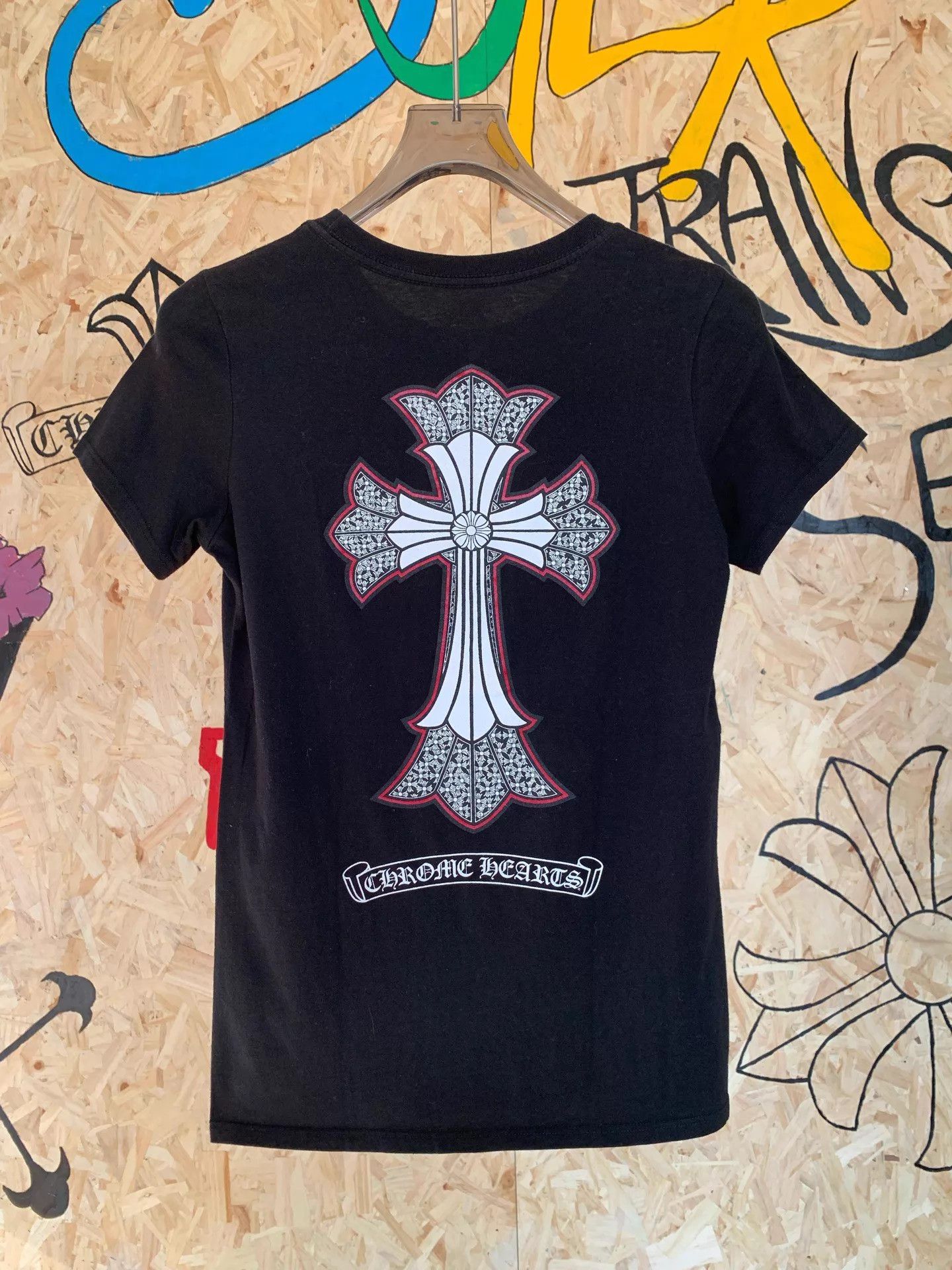 Chrome Hearts Chrome Hearts Vintage Giant Cross Black SS Tee L Size L / US 10 / IT 46 - 6 Thumbnail