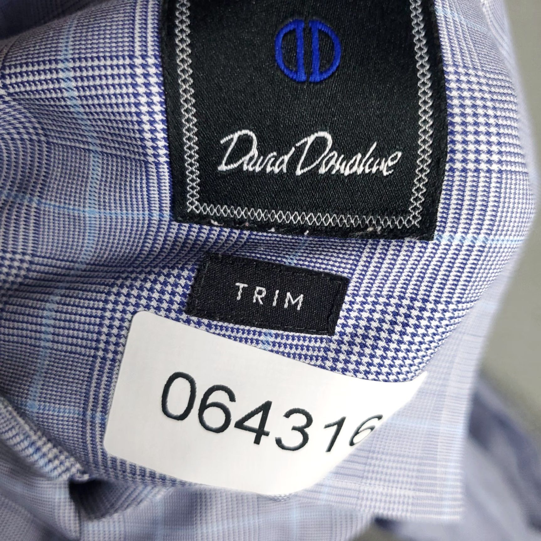 David Donahue David Donahue Dress Shirt Mens Size 16 Blue Plaid Long Sleeve Button Up Size 42R - 8 Thumbnail