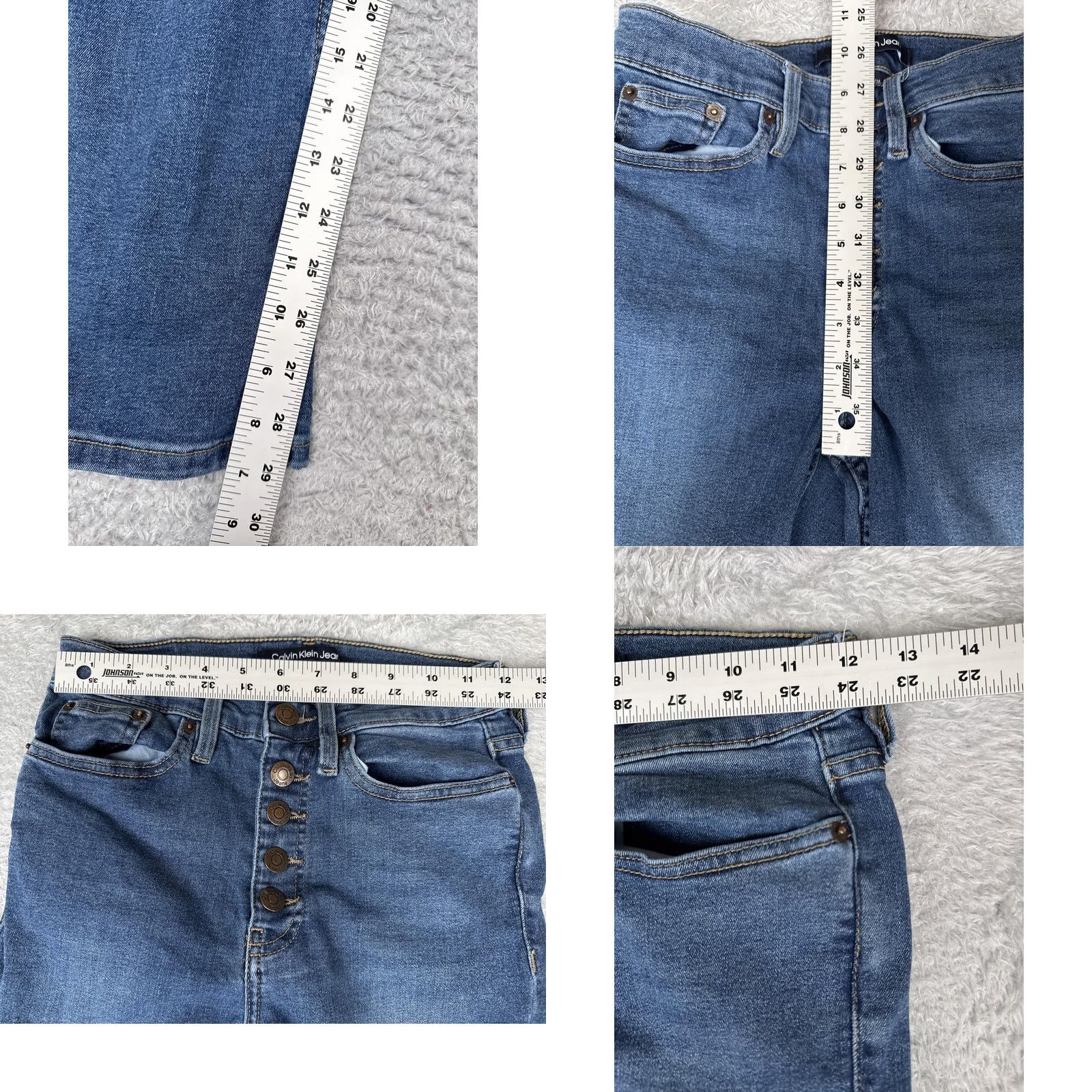 Calvin Klein Calvin Klein Jeans Womens Straight Jeans 2/26 Blue Wash Mid Rise Stretch Size 26" / US 2 / IT 38 - 8 Thumbnail