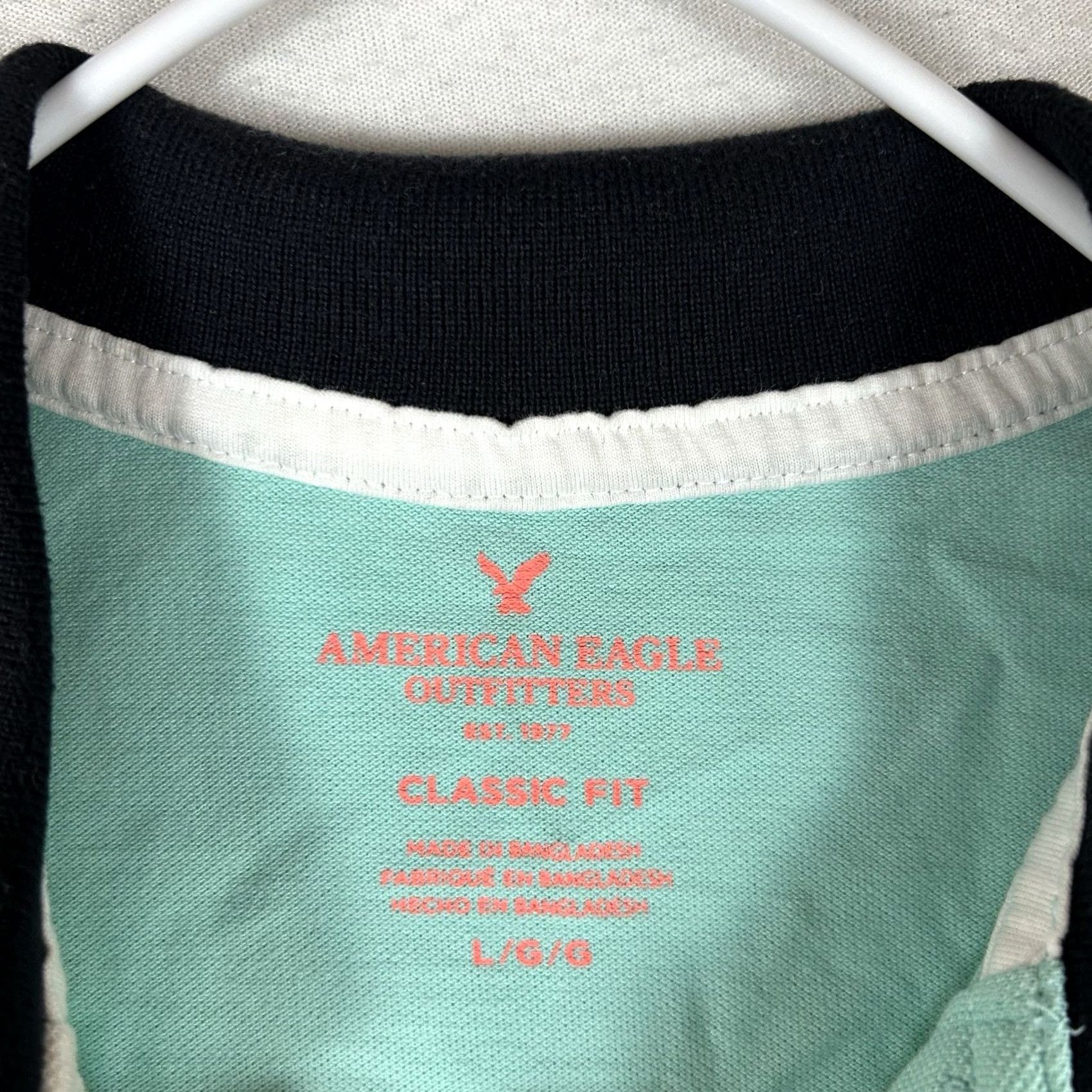 American Eagle Outfitters American Eagle Polo Shirt Men L 100% Cotton Green Teal Classic Embroidered Logo Crowned by AEO Size US L / EU 52-54 / 3 - 3 Thumbnail