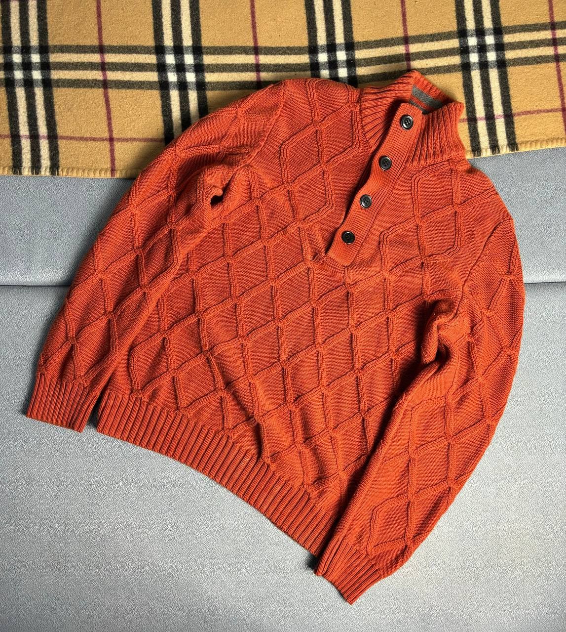 image of Brunello Cucinelli Chunky Knit Sweater in Orange, Men's (Size XL)