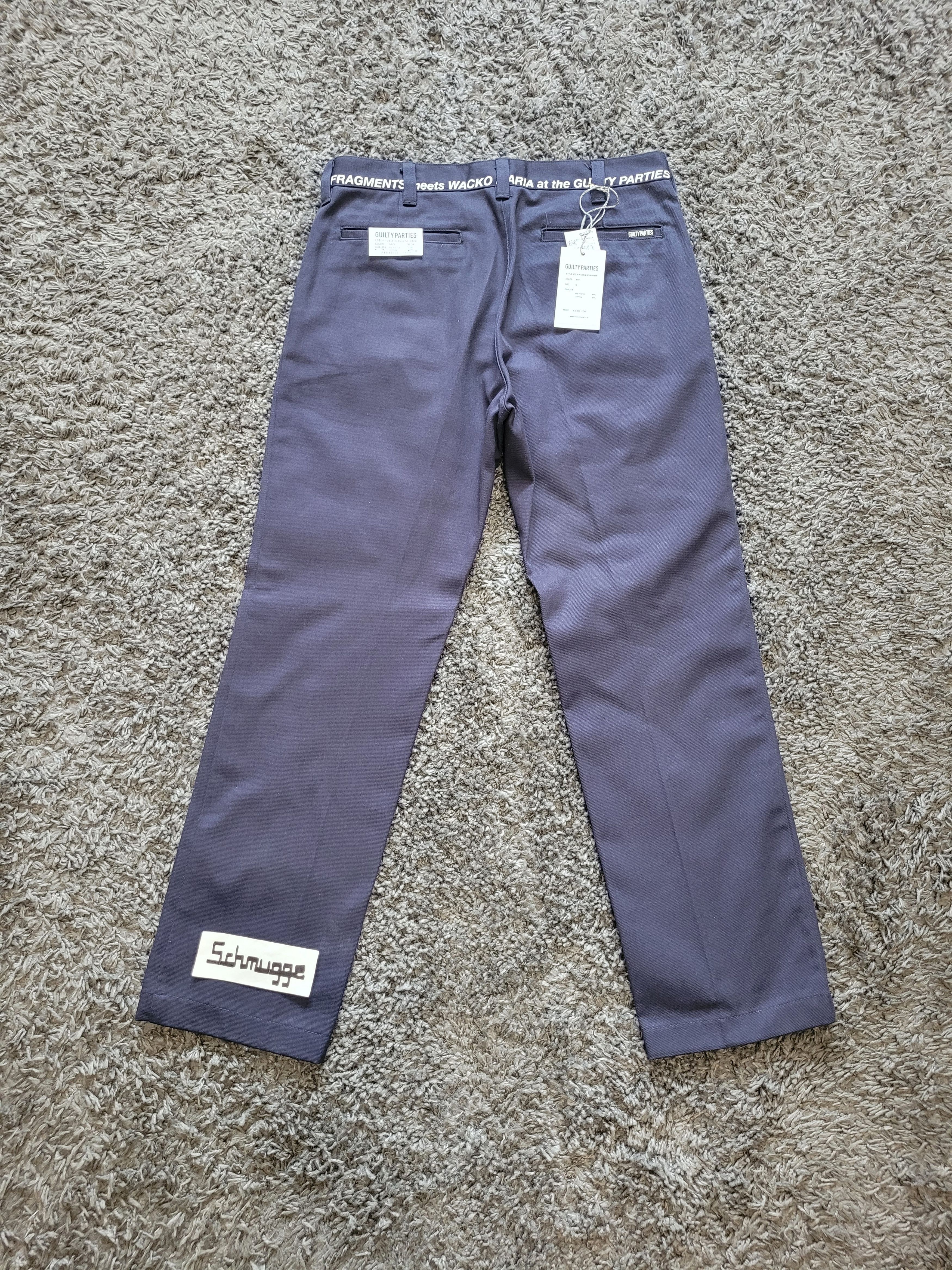 image of Wacko Maria X Fragment Design Zack Twill Skate Pants Size 32 in Navy, Men's
