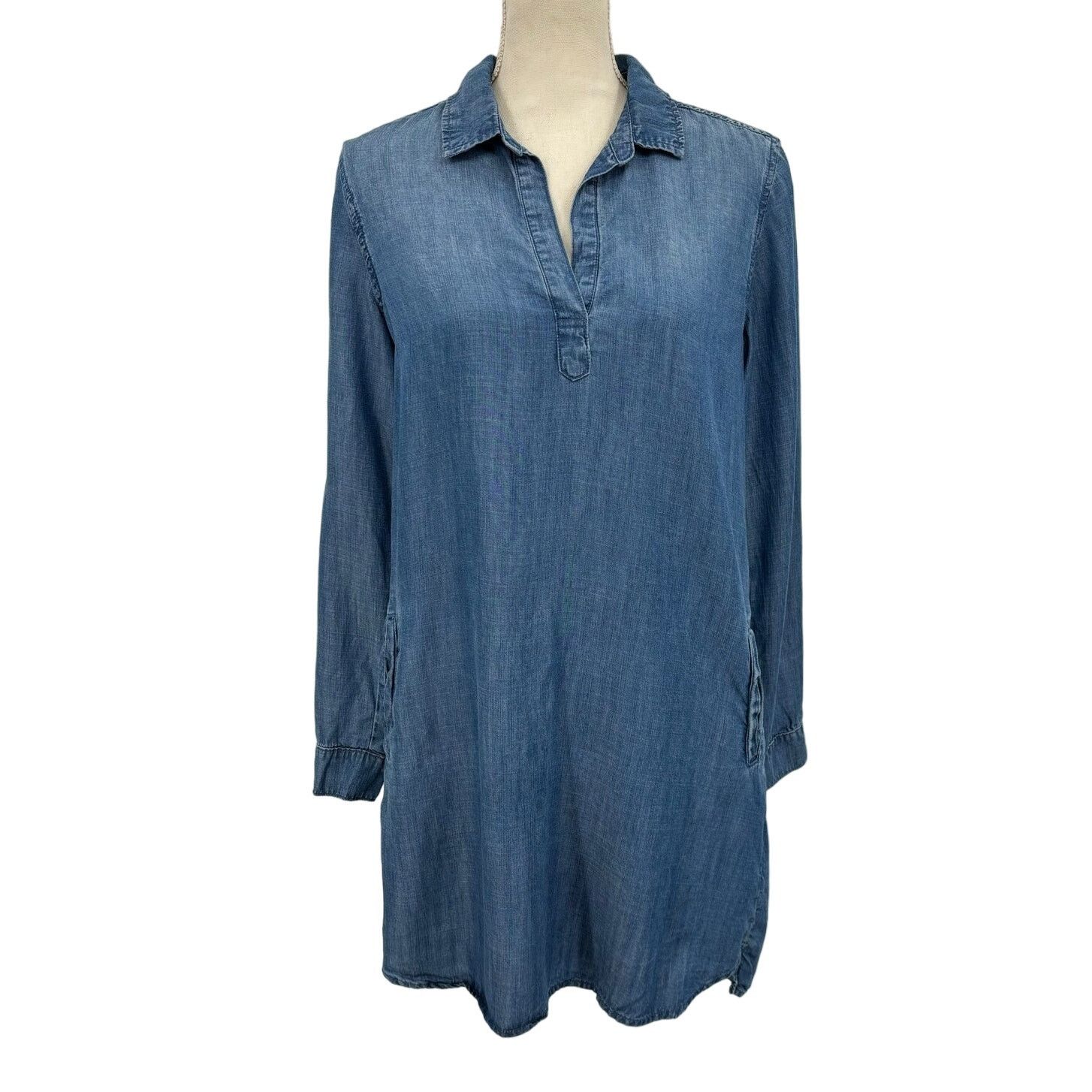 Anthropologie Cloth & Stone Anthropologie Chambray Tunic Shirt Dress SZ M Size M / US 6-8 / IT 42-44 - 1 Thumbnail
