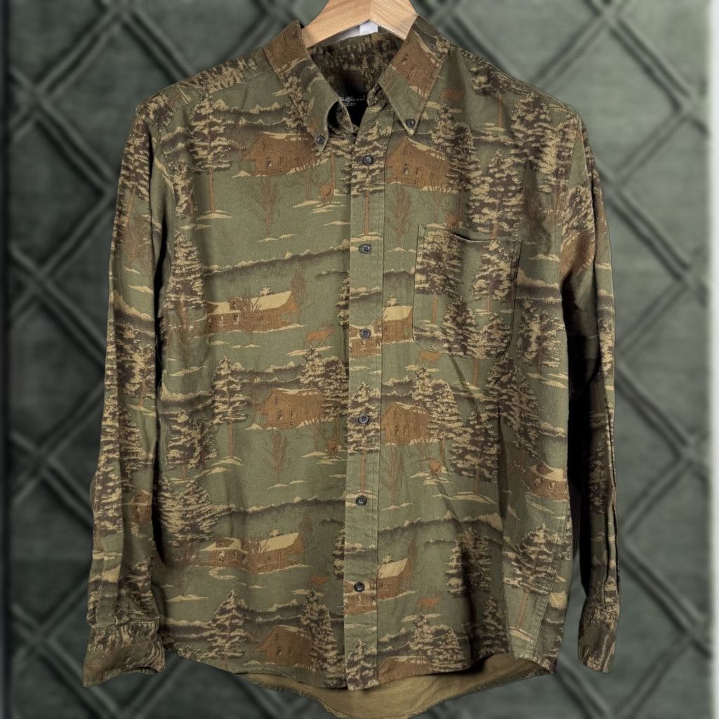 Eddie Bauer Vintage Eddie Bauer Shirt Button-Up Green Long Sleeve Size Large Mens Size US L / EU 52-54 / 3 - 1 Thumbnail