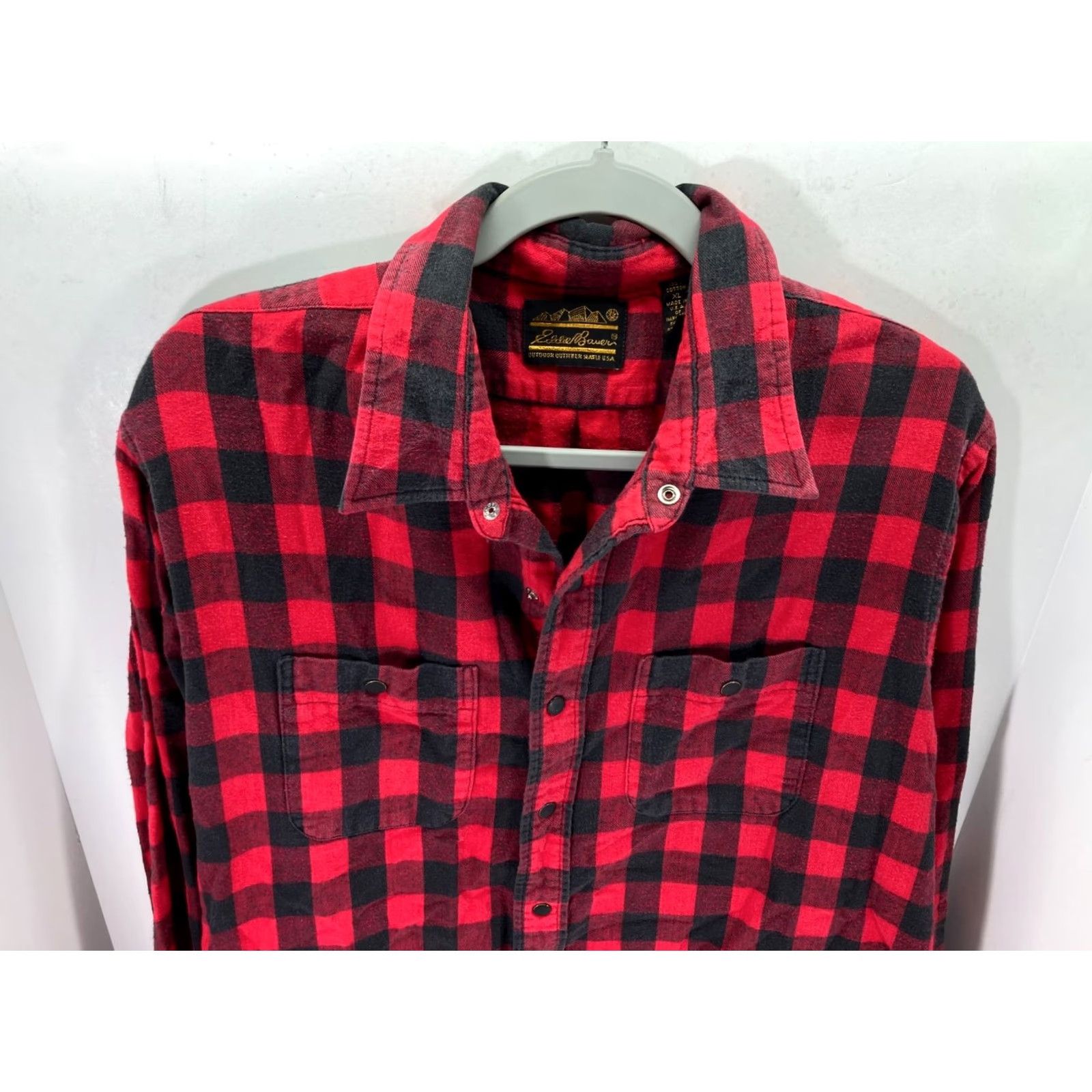 Eddie Bauer VINTAGE Eddie Bauer Snap Front Shirt Mens XL Red Black Plaid Flannel Rodeo Long Sleeve Size US XL / EU 56 / 4 - 4 Thumbnail