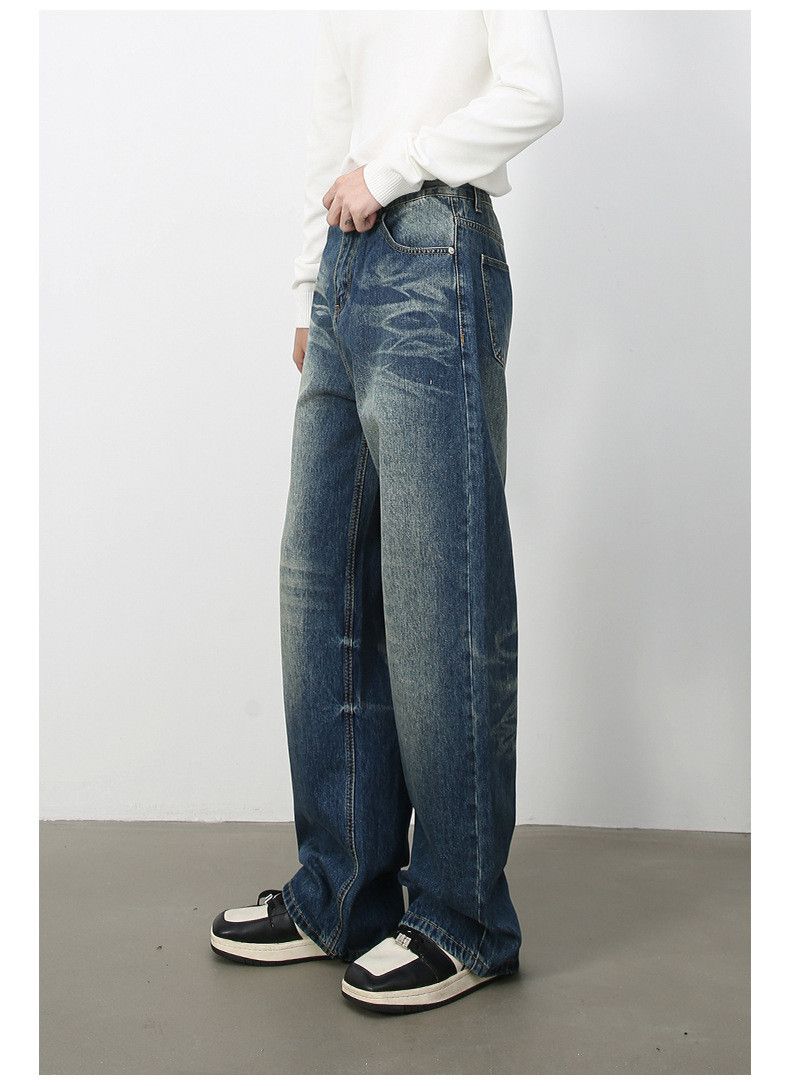 Japanese Brand × Jean Men's retro washed distressed straight loose wide-leg jeans Size US 32 / EU 48 - 3 Thumbnail