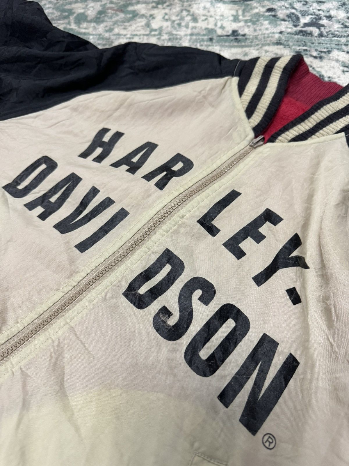 Harley Davidson × Vintage VINTAGE HARLEY DAVIDSON REVERSIBLE BOMBER JACKET Size US M / EU 48-50 / 2 - 6 Thumbnail