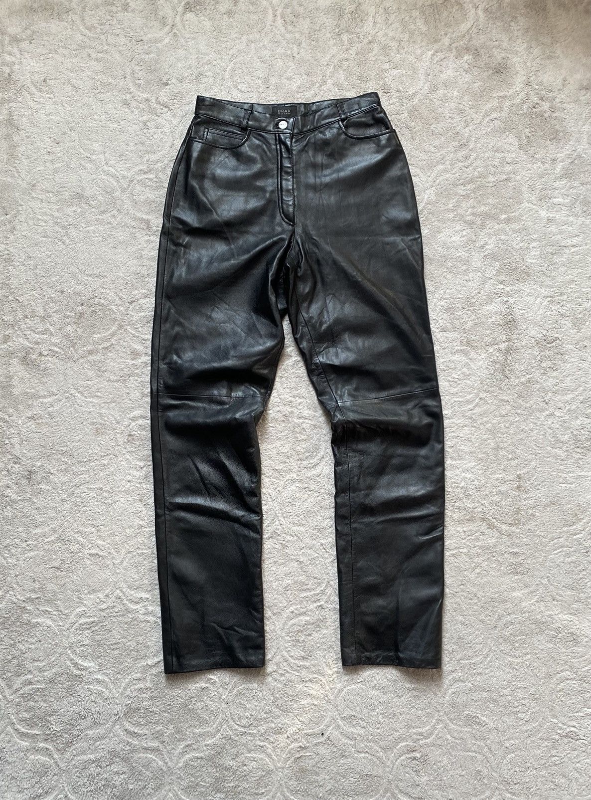 If Six Was Nine Black Real Leather Opium Vintage Y2K Pants Size US 29 - 1 Thumbnail