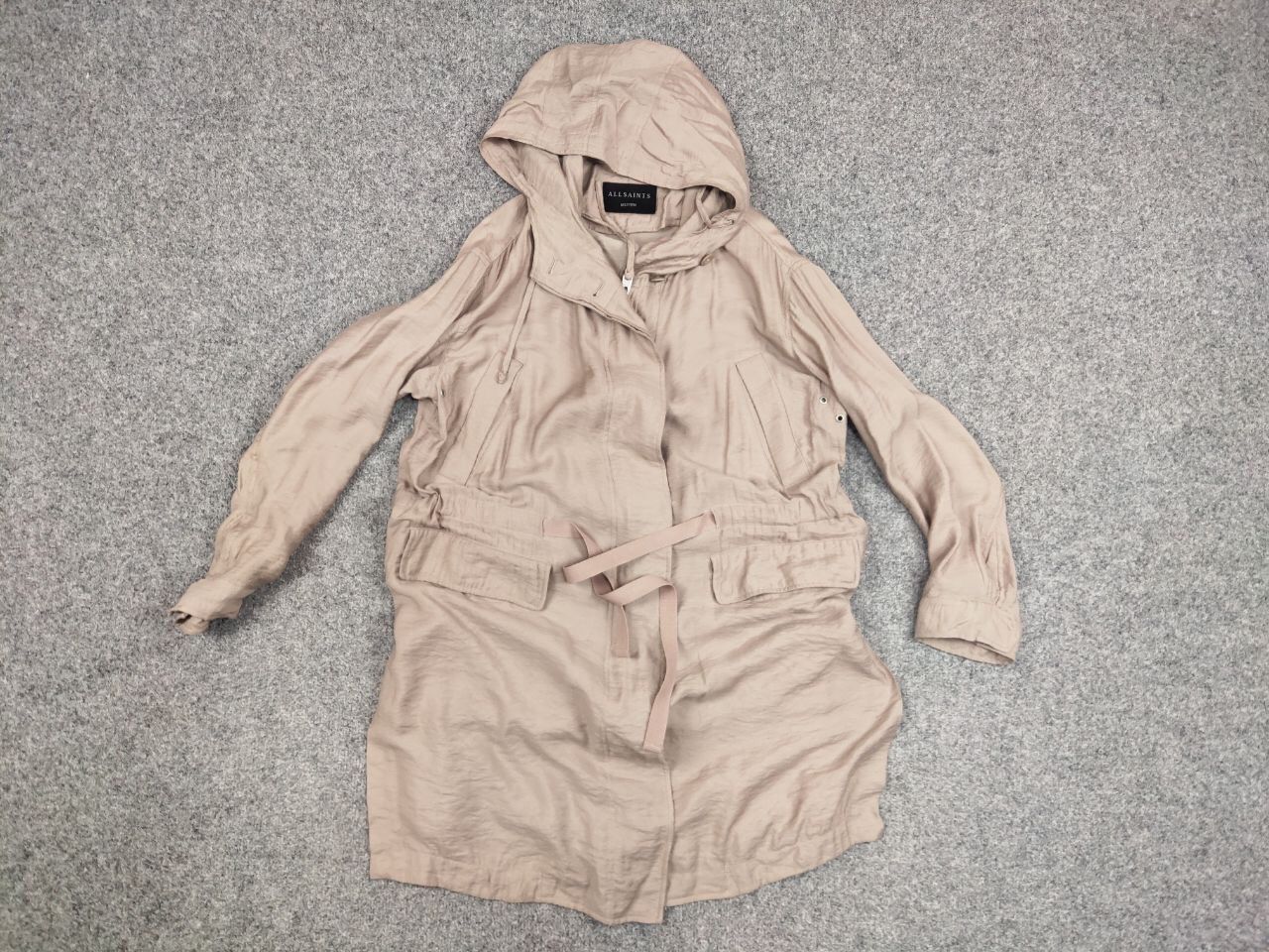 Allsaints All Saints Kinsley Parka Hooded Zip Up Tan Jacket Coat Size M / US 6-8 / IT 42-44 - 11 Thumbnail