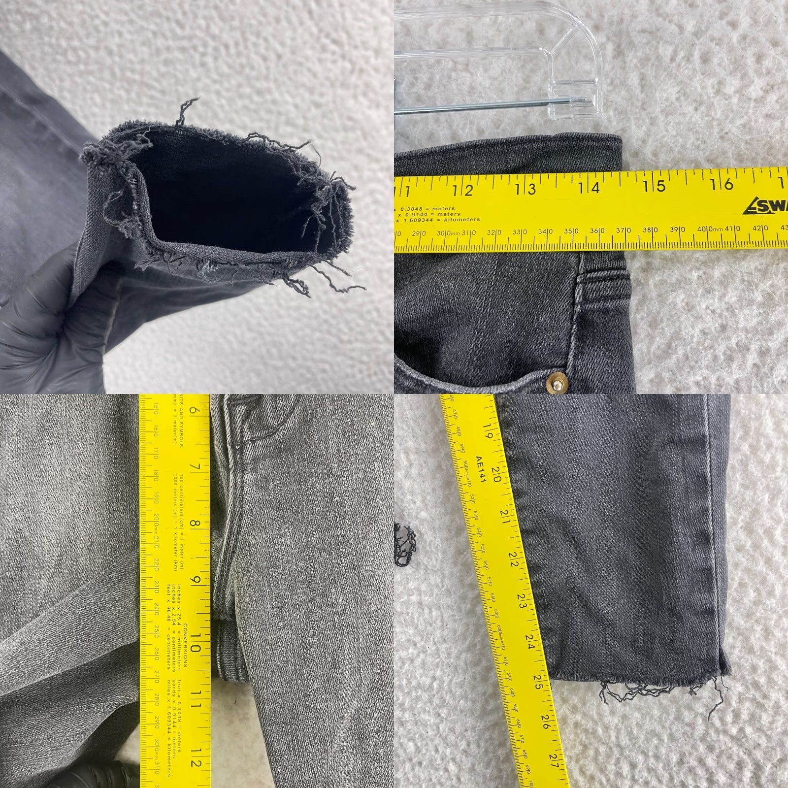 Frame FRAME Le High Skinny Jeans Women's Size 27 Black Denim Mid-Rise Raw Hem Casual Jeans Size 27" / US 4 / IT 40 - 8 Thumbnail