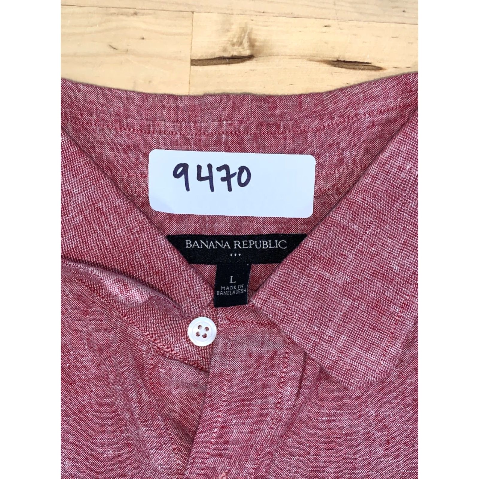 Banana Republic Banana Republic Button-Up Shirt Mens L Red Linen Blend Casual Short Sleeve #9470 Size US L / EU 52-54 / 3 - 2 Thumbnail