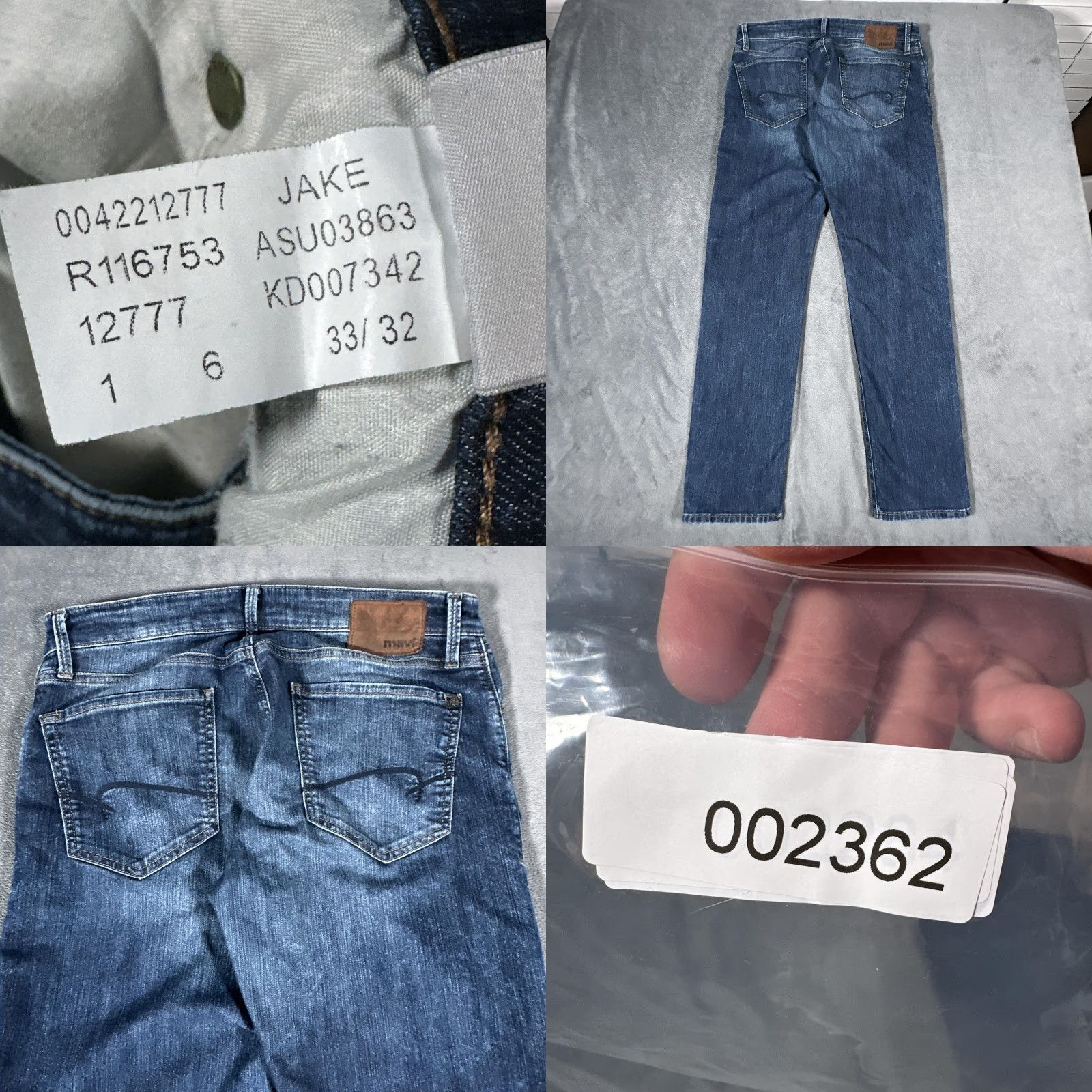 Mavi Mavi Jake Jeans Mens 33x32 Blue Slim Skinny Leg Stretch Denim Medium Wash Pants Jeans Size US 33 - 9 Thumbnail