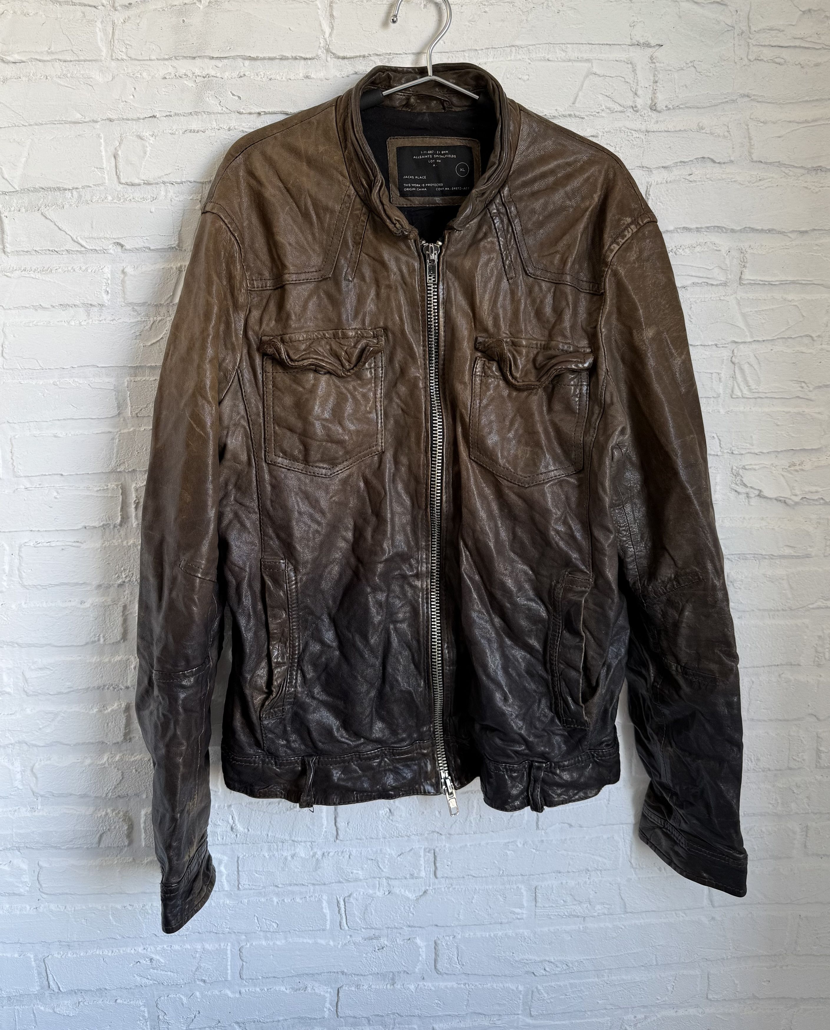 Allsaints Allsaints gradient brown black leather jacket Size US XL / EU 56 / 4 - 1 Thumbnail