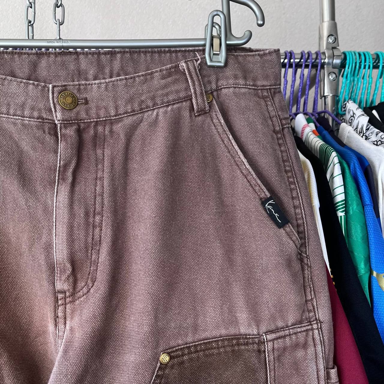 Karl Kani Karl Kani Brown Faded Double Knee Workwear Baggy Denim Pants Size US 34 / EU 50 - 3 Thumbnail
