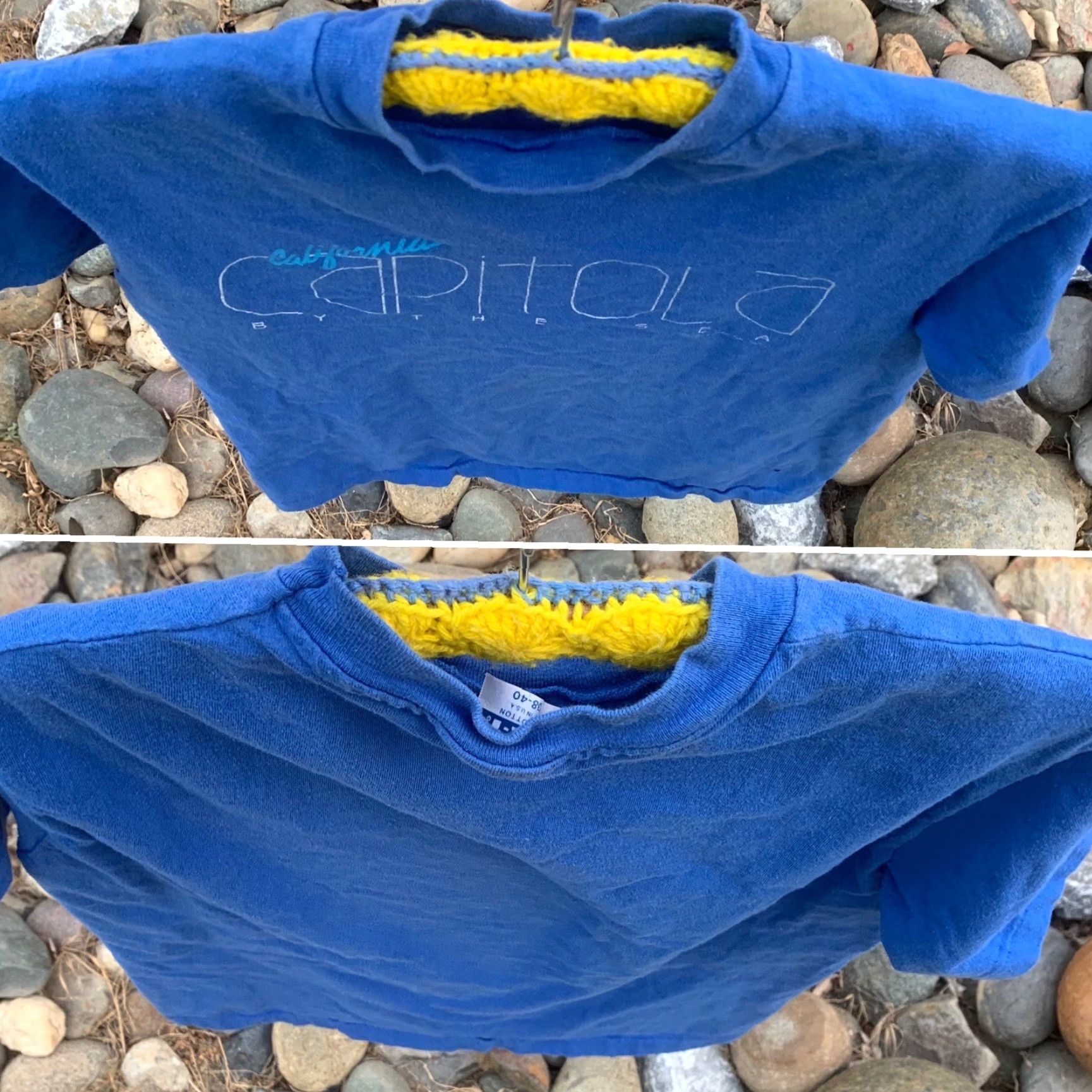 Hanes VINTAGE Hanes California Capitola By the Sea T-Shirt M Blue Crew Neck Short Sleeve Cotton 80s 90s Beach Graphic Print Men Size US M / EU 48-50 / 2 - 5 Thumbnail
