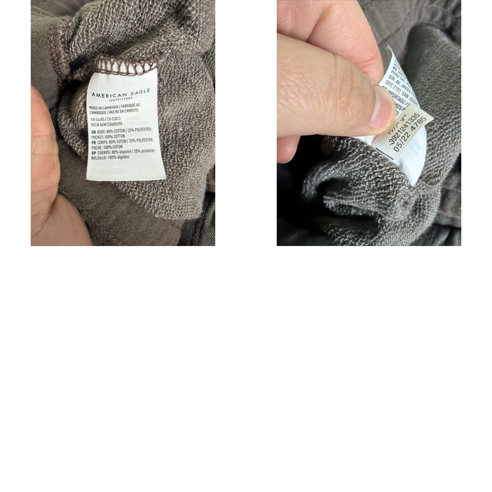 American Eagle Outfitters American Eagle Sweatpants XL Brown Drawstring 38x27 Cotton Polyester Blend Activewear Pants Mens Size US 36 / EU 52 - 9 Thumbnail