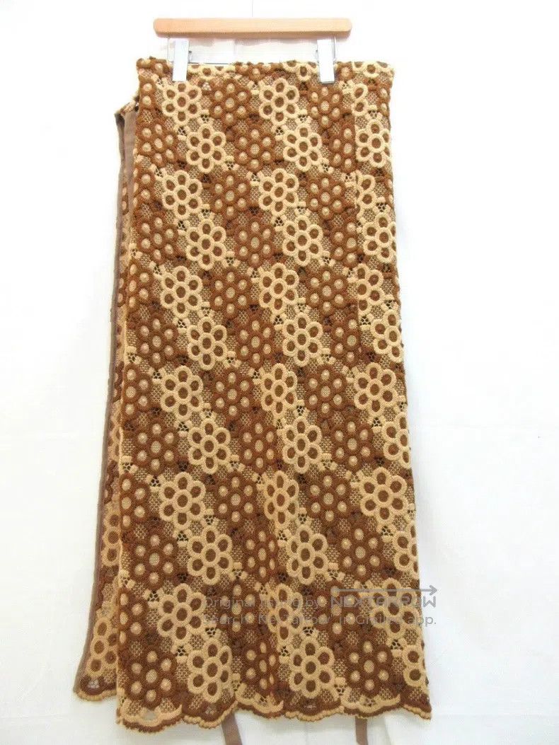 Comme des Garcons Comme des Garcons size M Yellow Retro Floral Design Skirt Size 23" - 2 Thumbnail