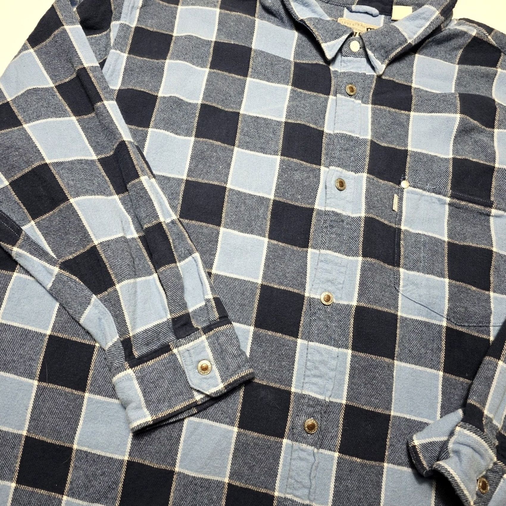 Levi's Levi’s Silvertab Blue Flannel Plaid Button Up Shirt Oversized 2XL Men’s Big & Tall Cotton Long Sleeve Size US XXL / EU 58 / 5 - 4 Thumbnail